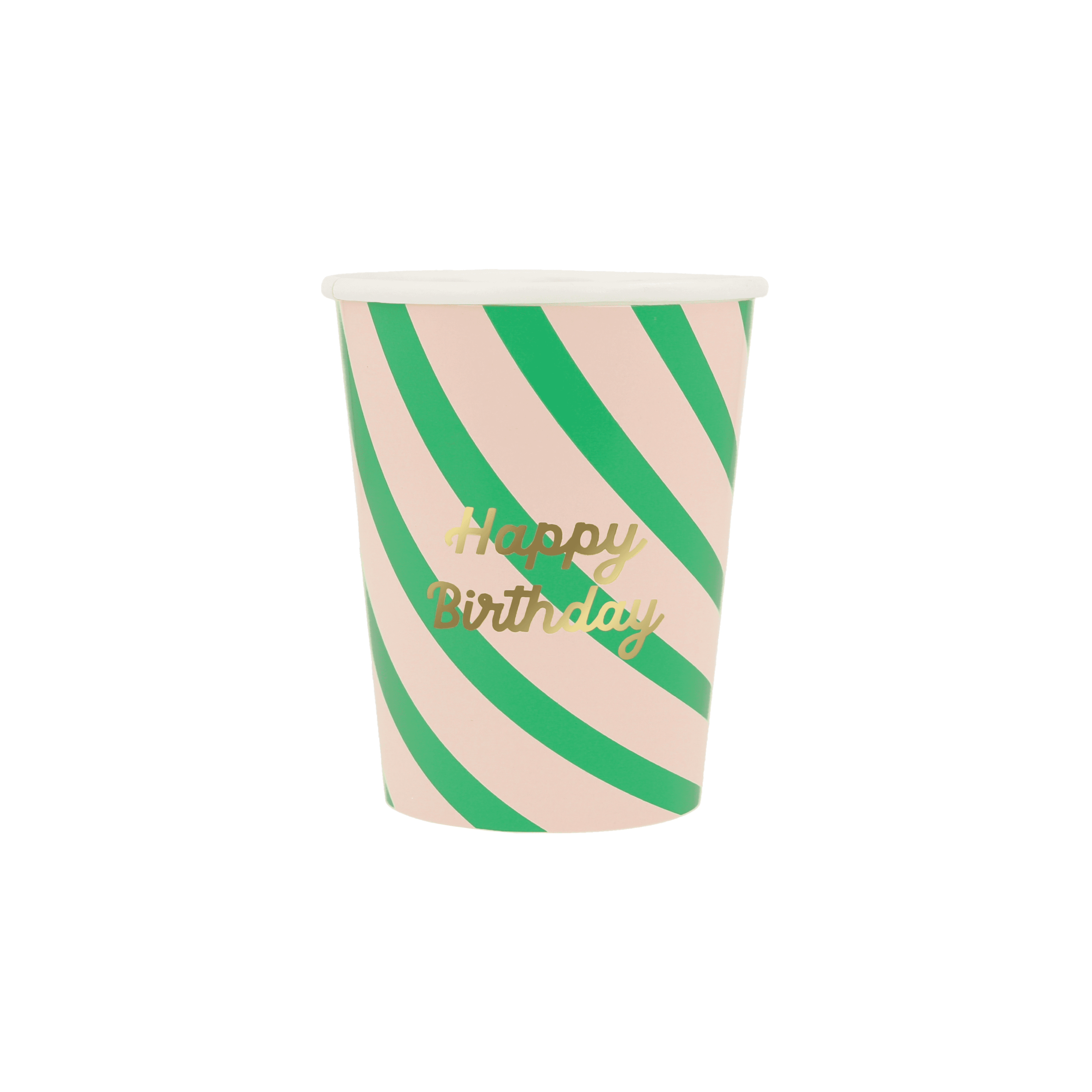 Bicchieri Happy Birthday Stripes (x 8)