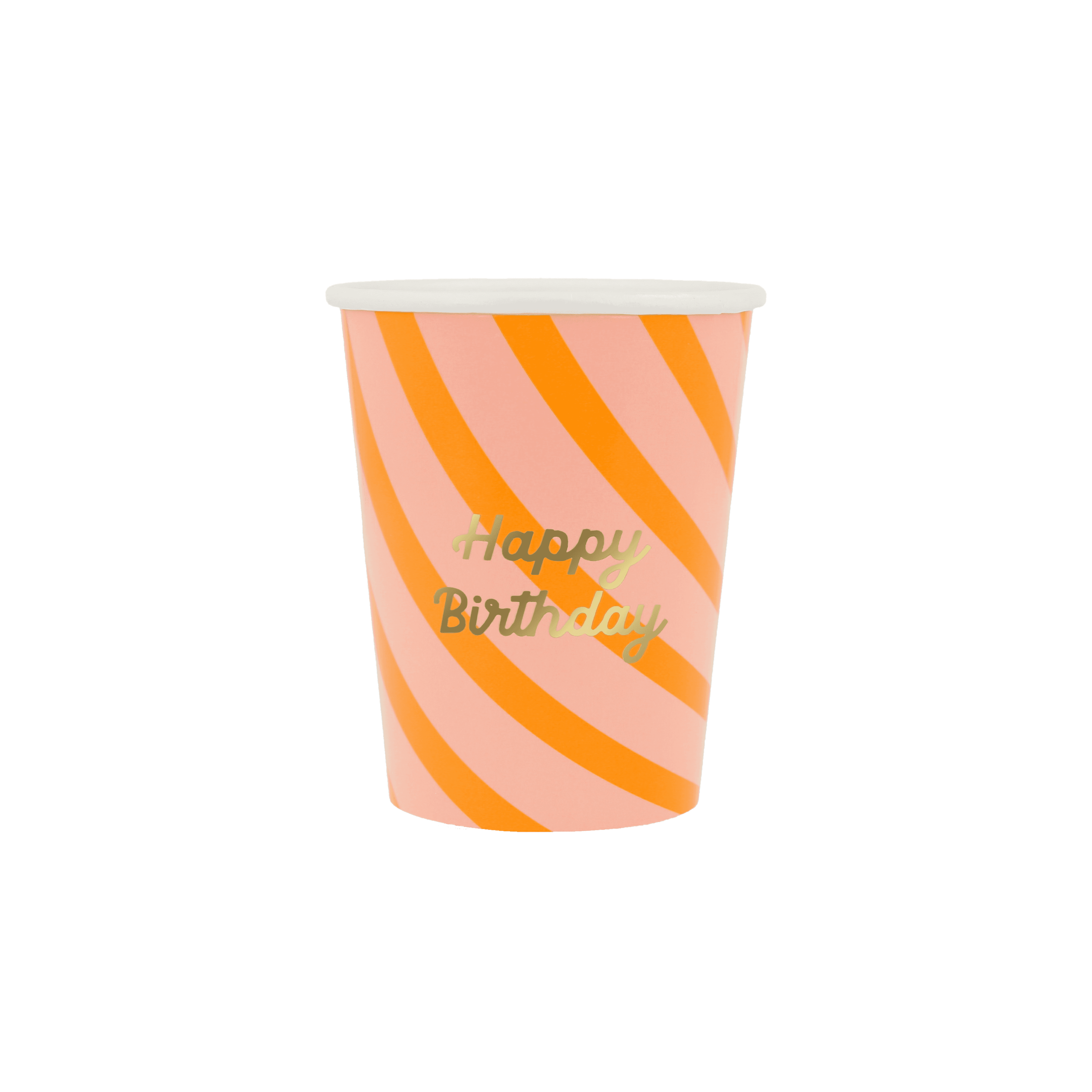 Bicchieri Happy Birthday Stripes (x 8)