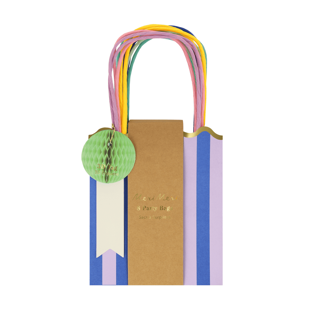 Happy Stripes Party Favour Bags (x 8)