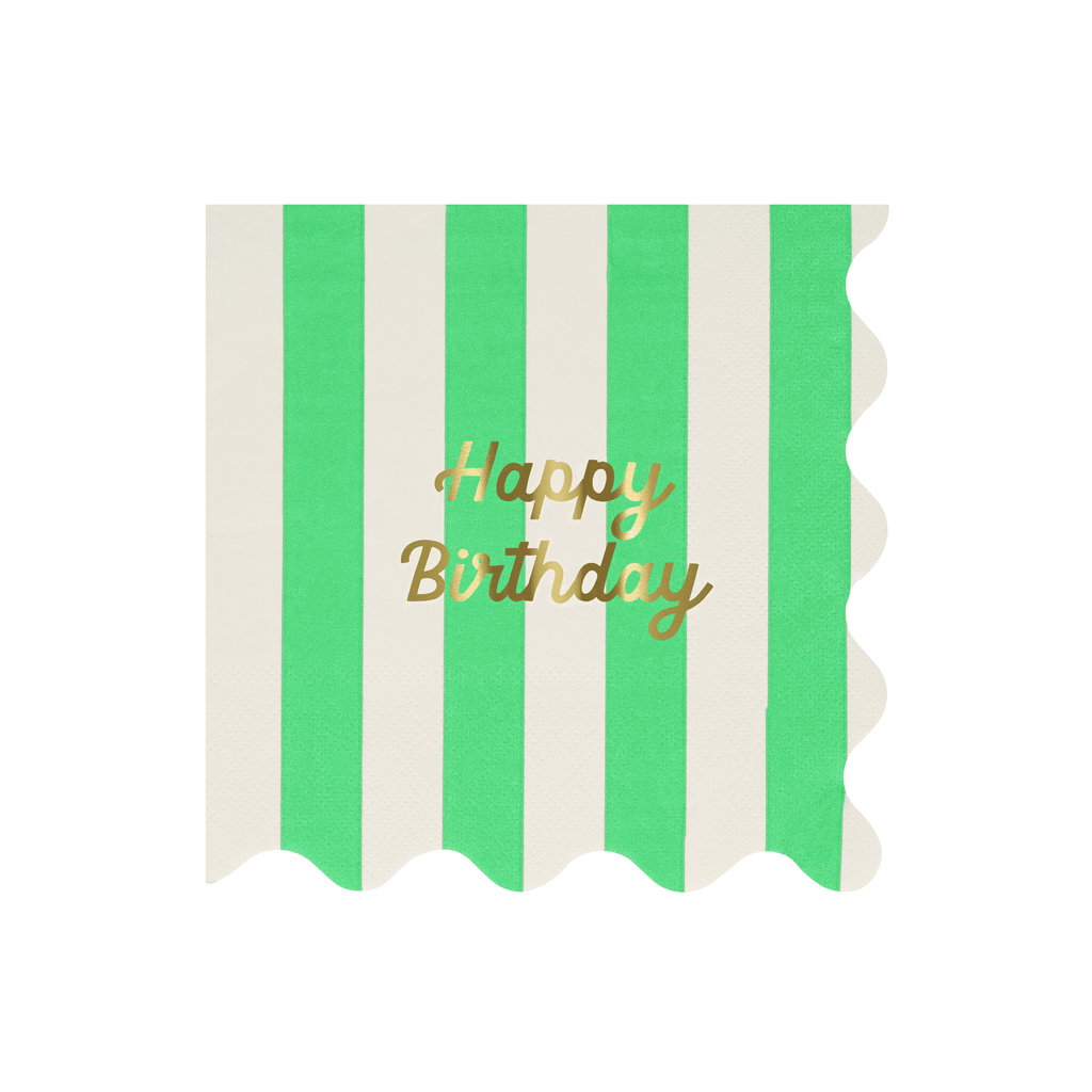Grandi Tovaglioli Happy Birthday Stripes (x 16)