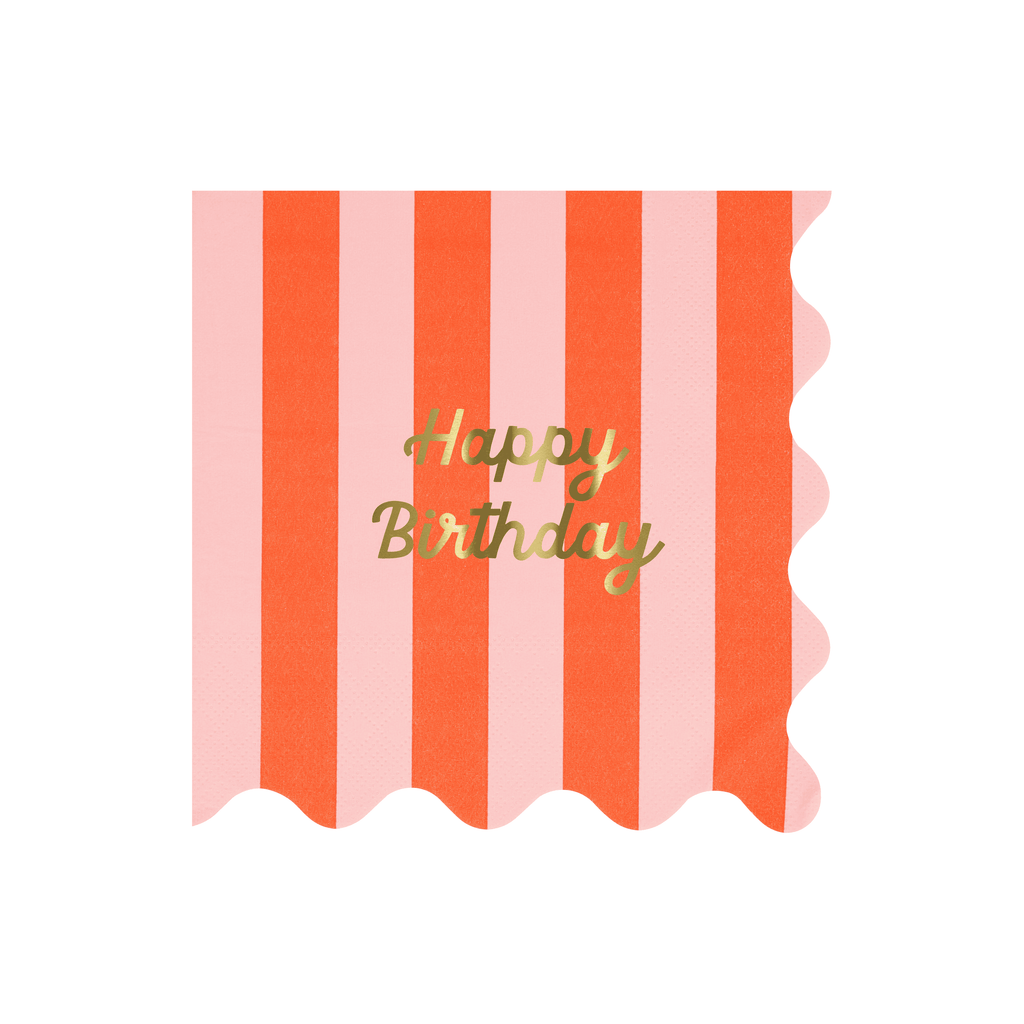 Grandi Tovaglioli Happy Birthday Stripes (x 16)