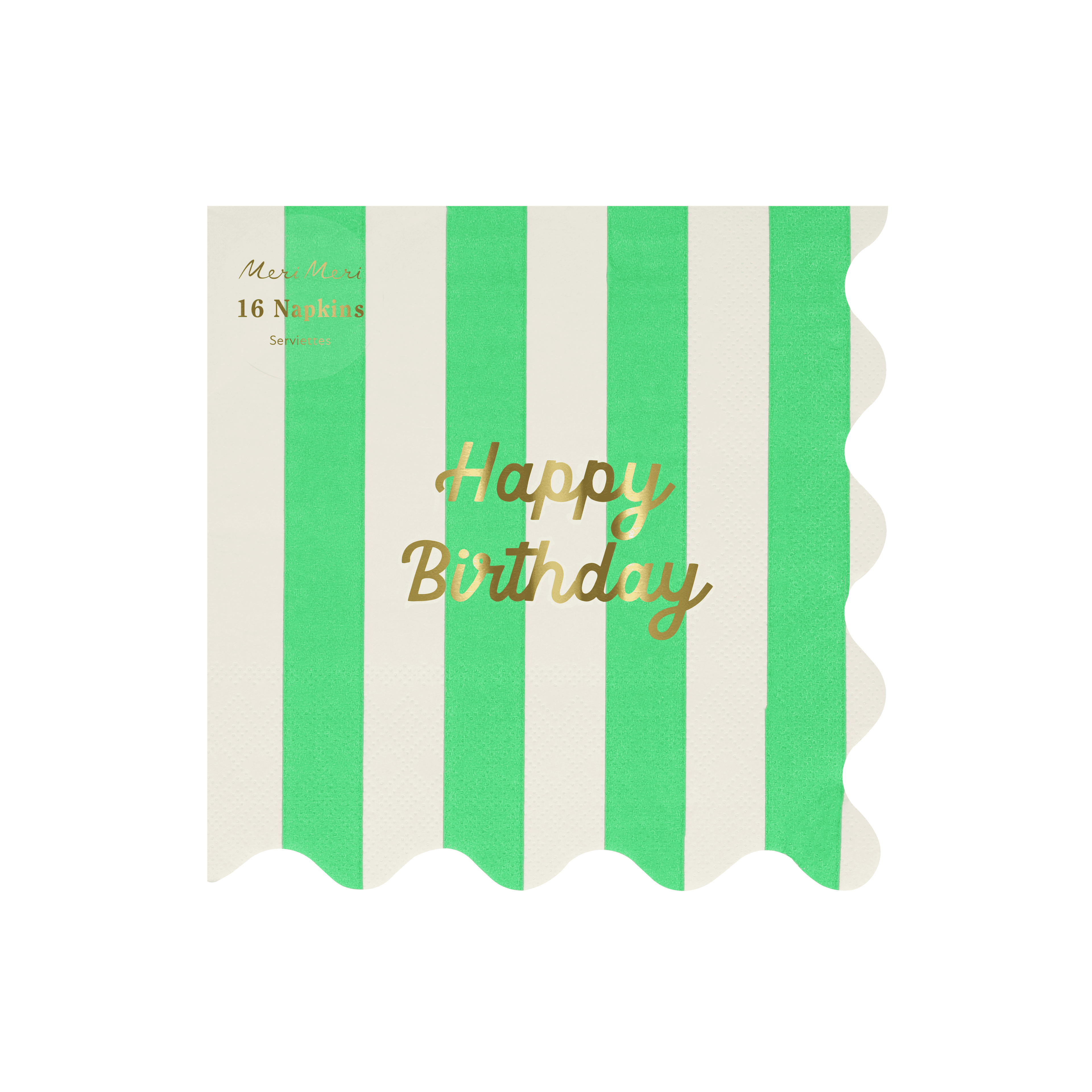 Grandi Tovaglioli Happy Birthday Stripes (x 16)