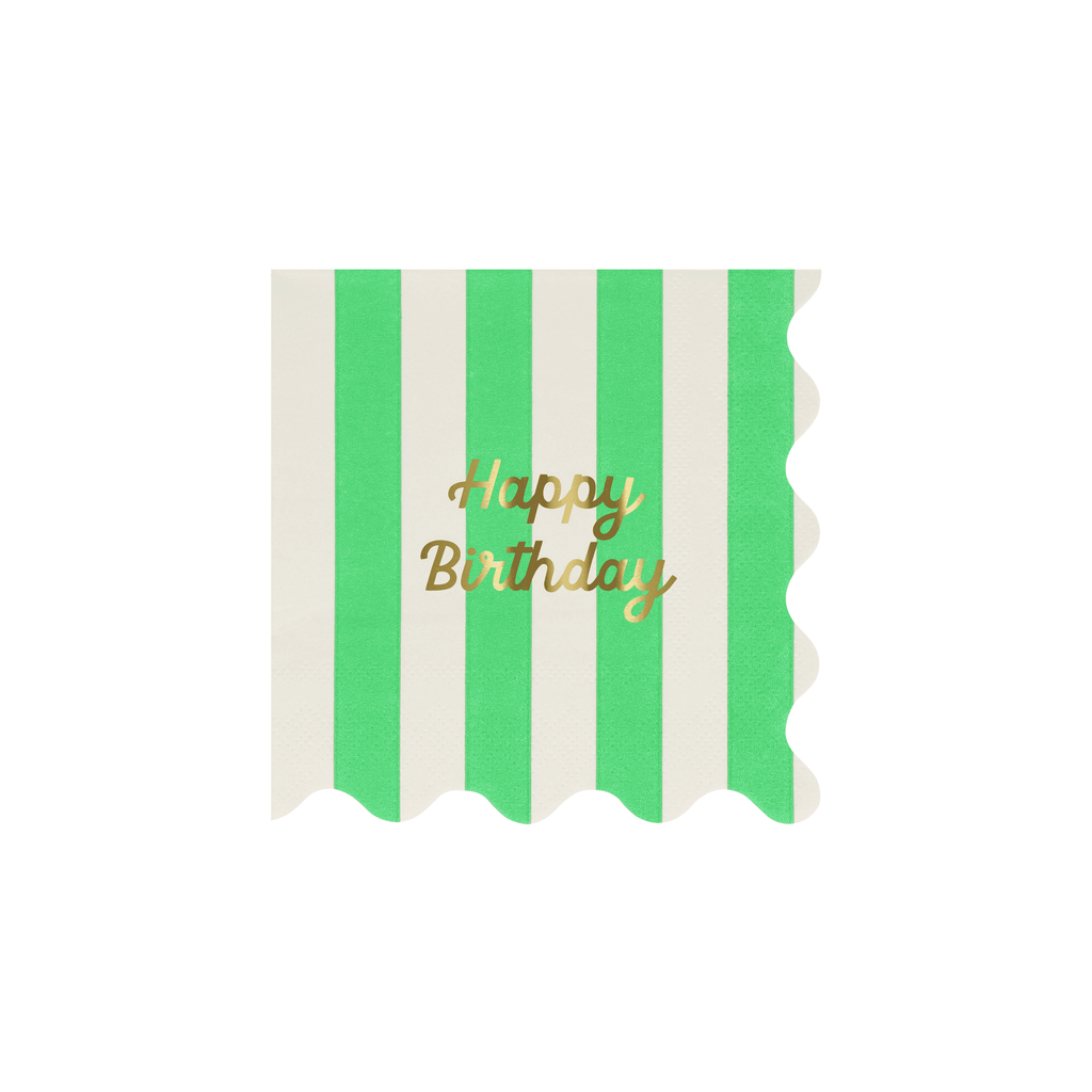 Piccoli Tovaglioli Happy Birthday Stripes (x 16)