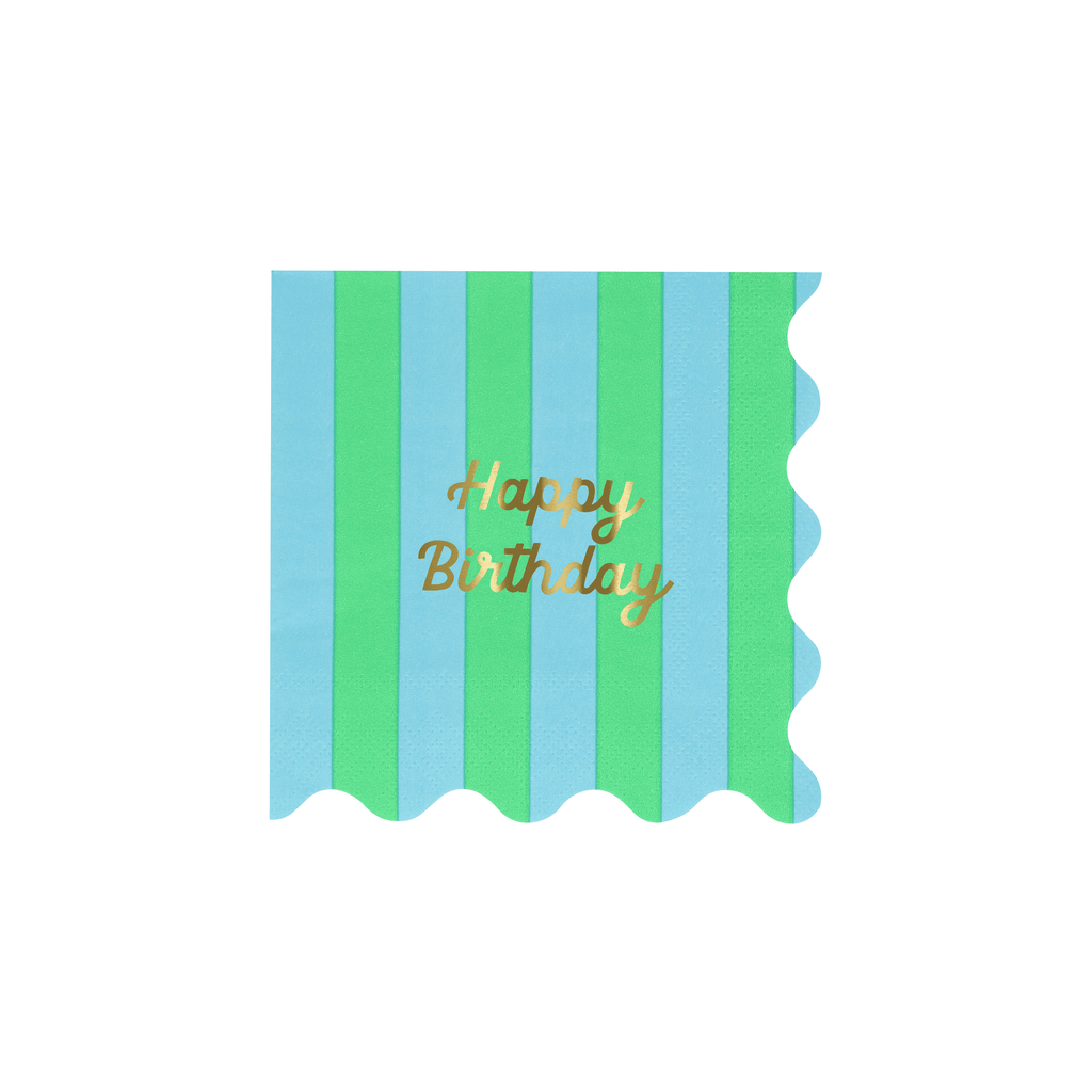 Piccoli Tovaglioli Happy Birthday Stripes (x 16)
