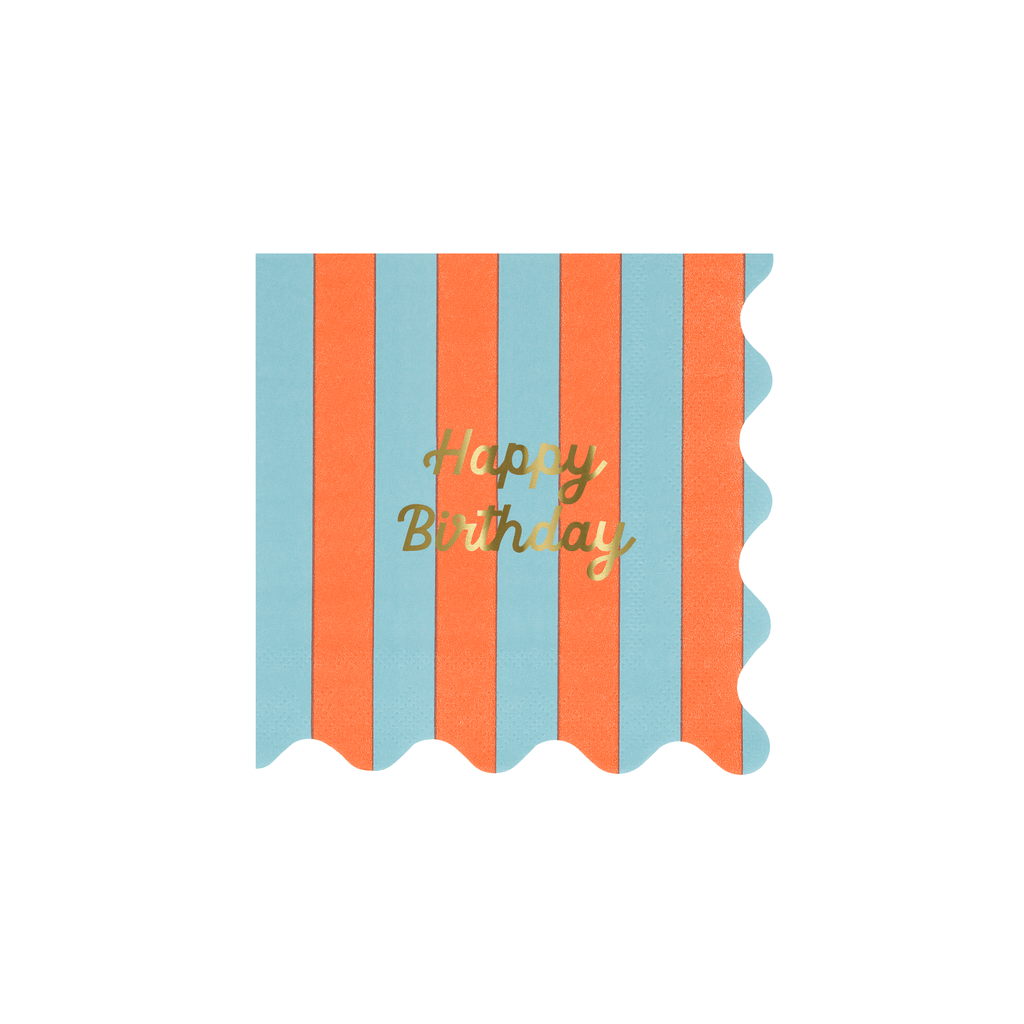 Piccoli Tovaglioli Happy Birthday Stripes (x 16)