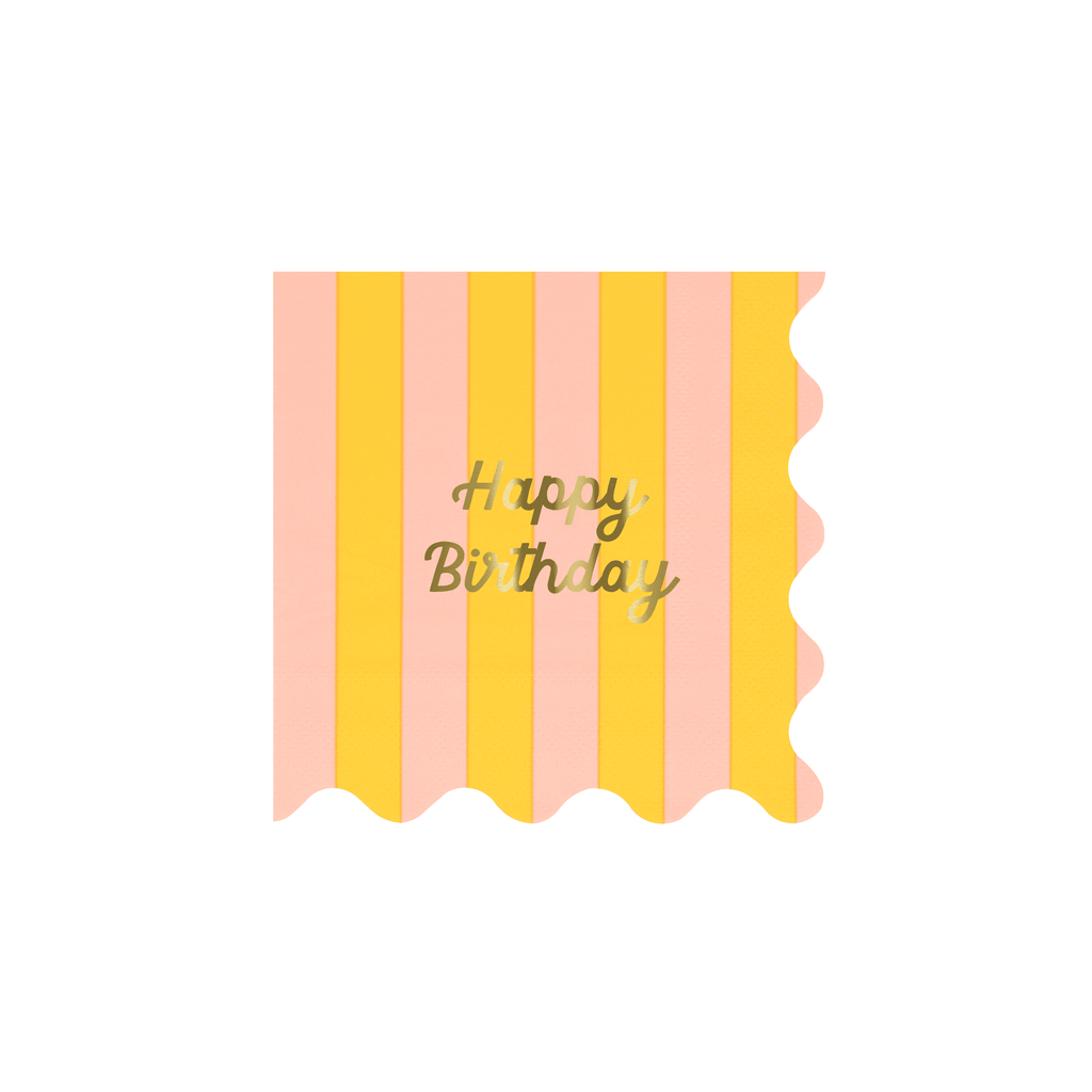 Piccoli Tovaglioli Happy Birthday Stripes (x 16)