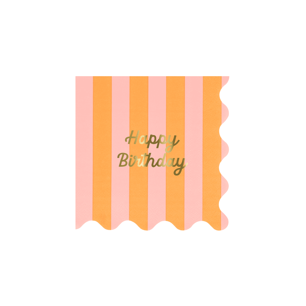Piccoli Tovaglioli Happy Birthday Stripes (x 16)
