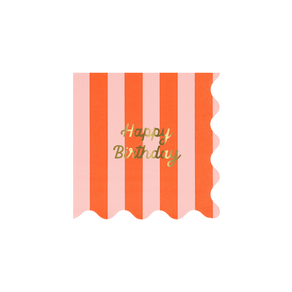 Piccoli Tovaglioli Happy Birthday Stripes (x 16)