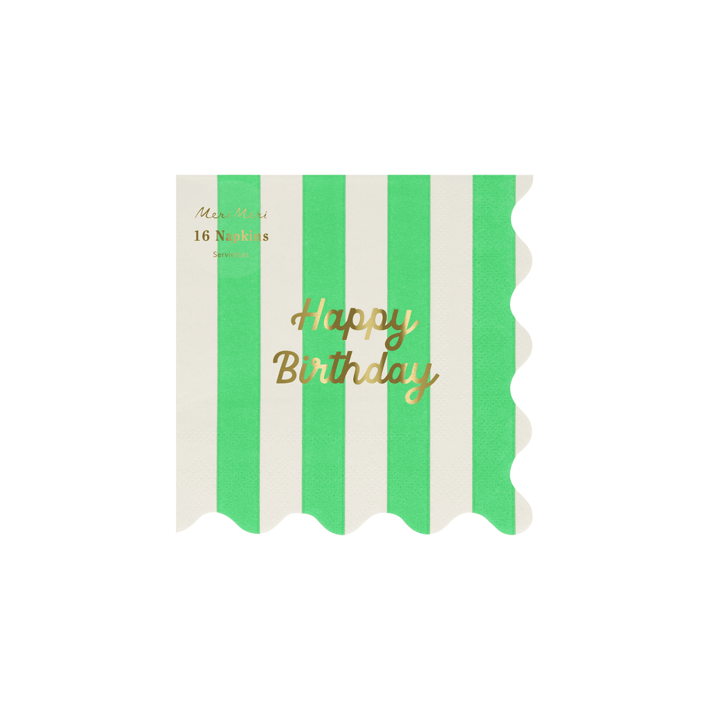 Piccoli Tovaglioli Happy Birthday Stripes (x 16)