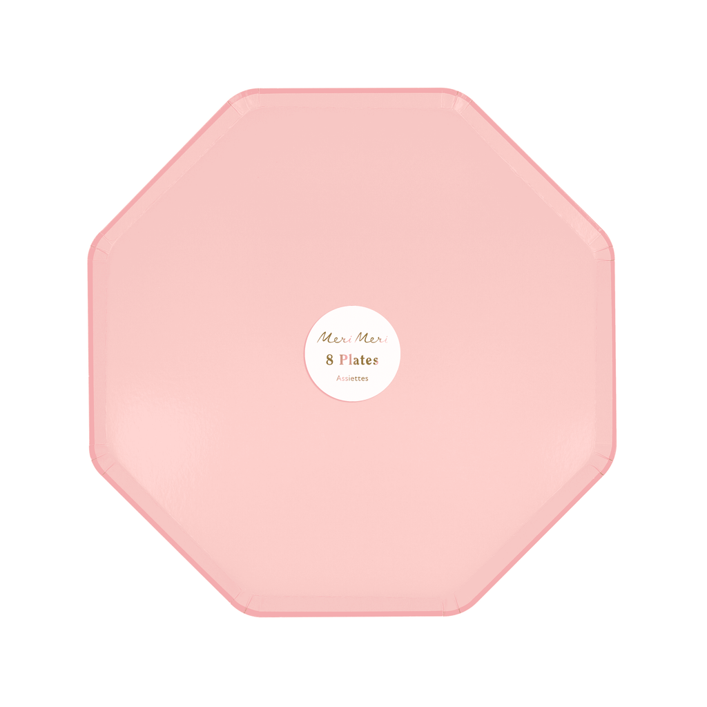 Piatti Ottagonali Rosa Confetto – 21 cm (8 pz)