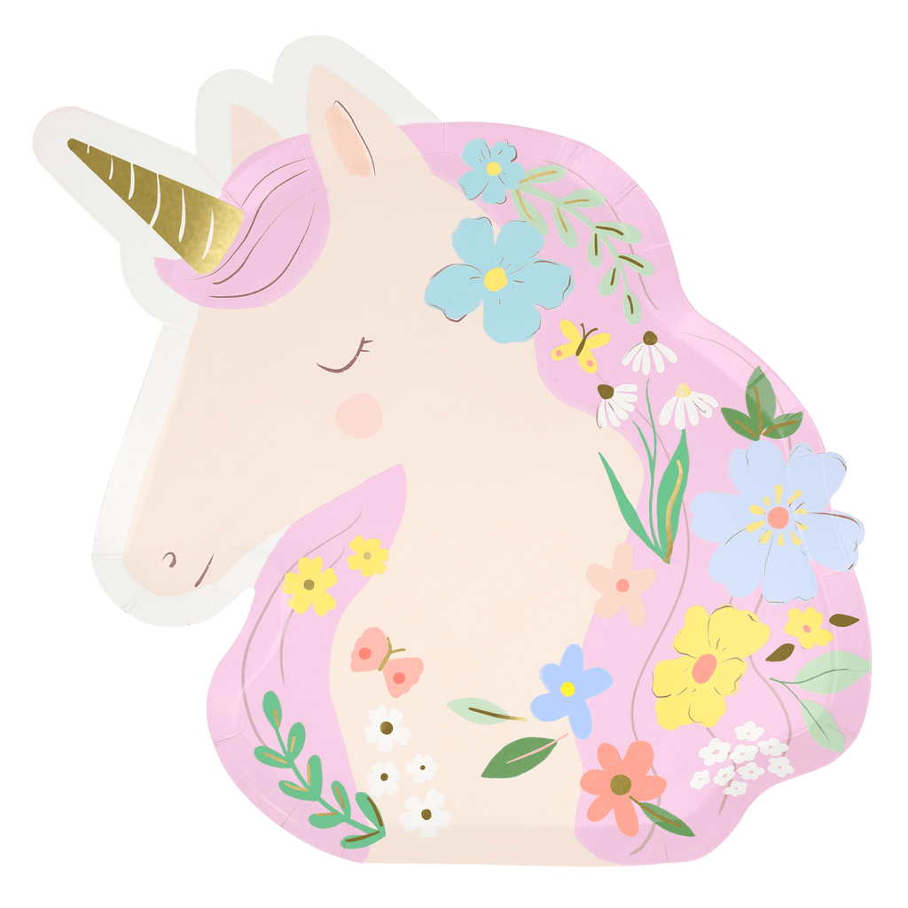 Piatti Sagomati Unicorno  Meri Meri (8 pz)