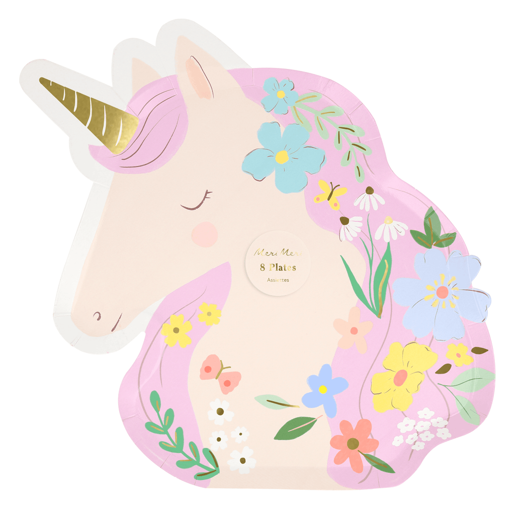 Piatti Sagomati Unicorno  Meri Meri (8 pz)