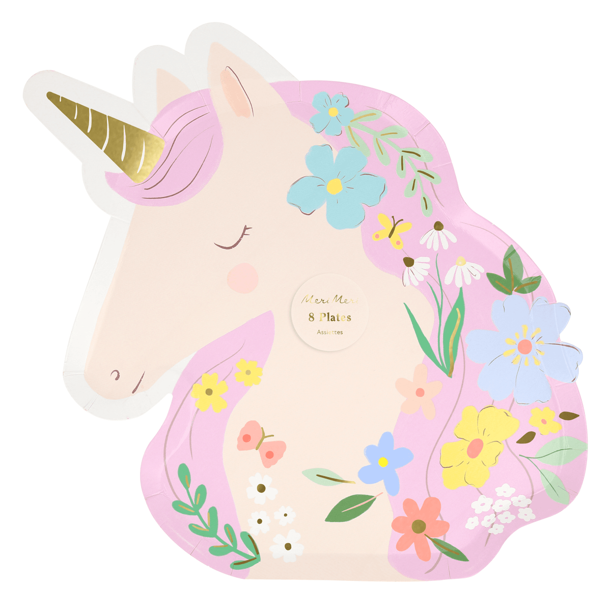 Piatti Sagomati Unicorno  Meri Meri (8 pz)