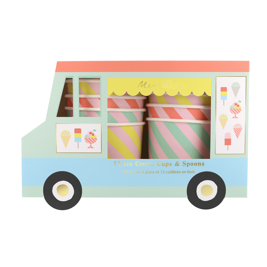 Coppette gelato con cucchiaini Meri Meri (12 pz)