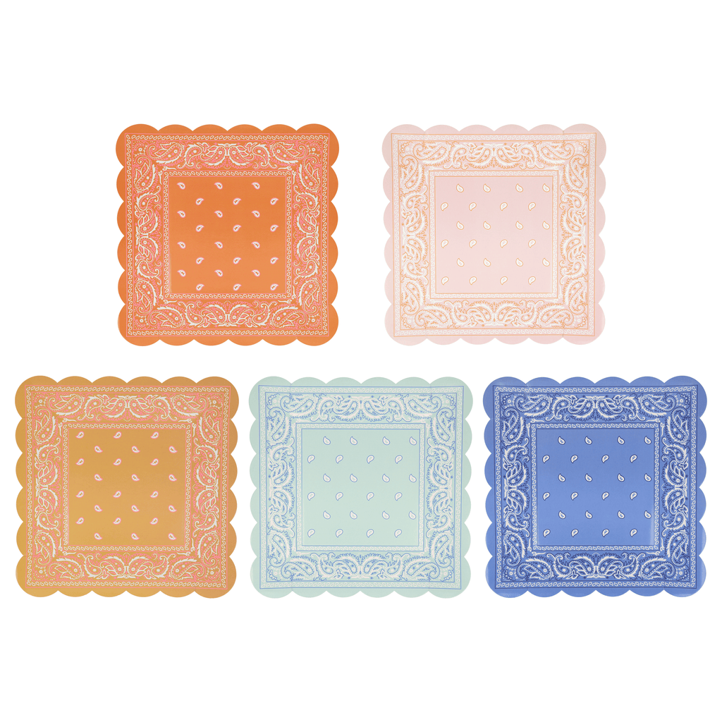 Piatti Quadrati Western Bandana Meri Meri (8 pz)