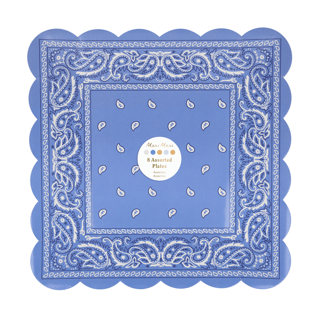 Piatti Quadrati Western Bandana Meri Meri (8 pz)