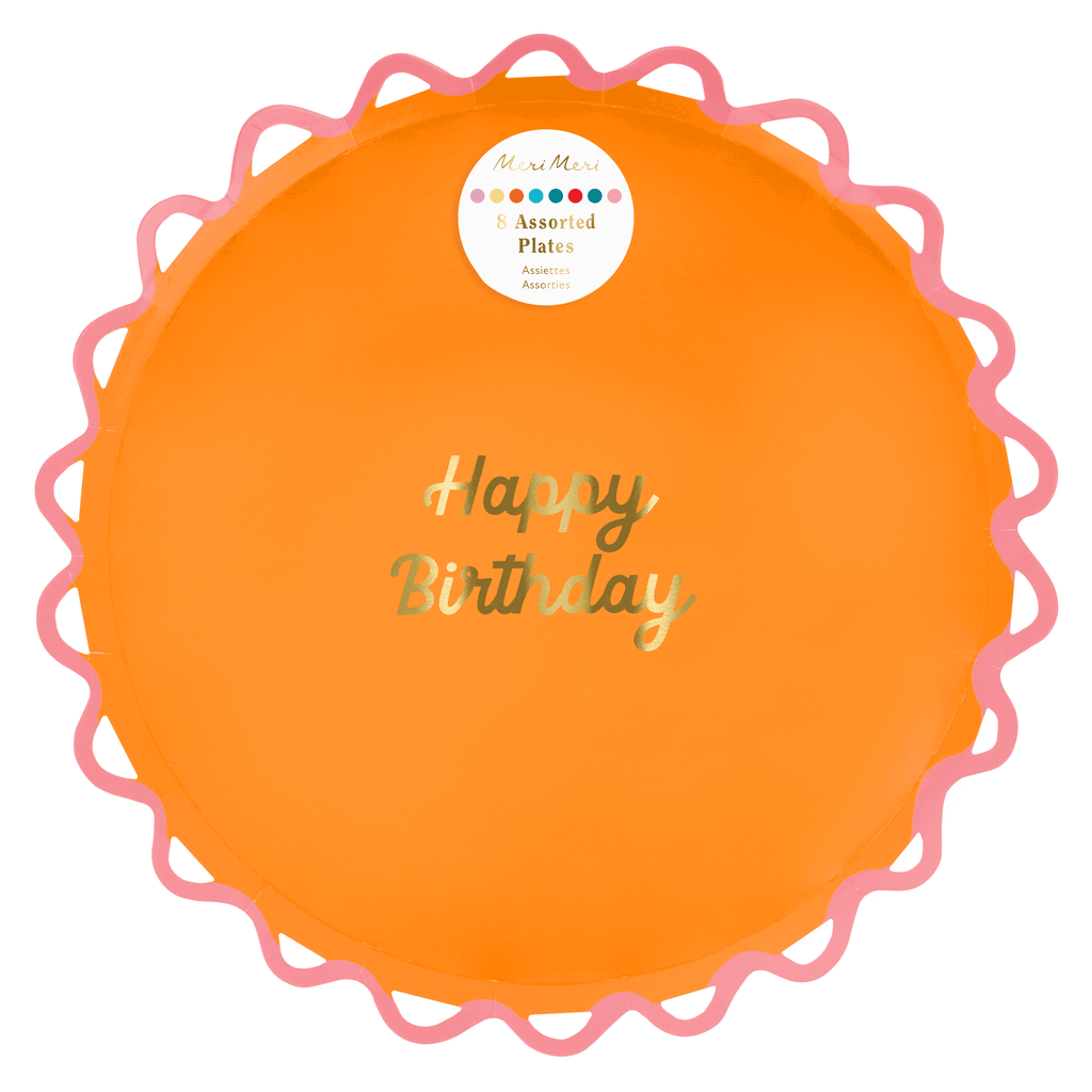Piatti Portata Color Pop Happy Birthday (x8)