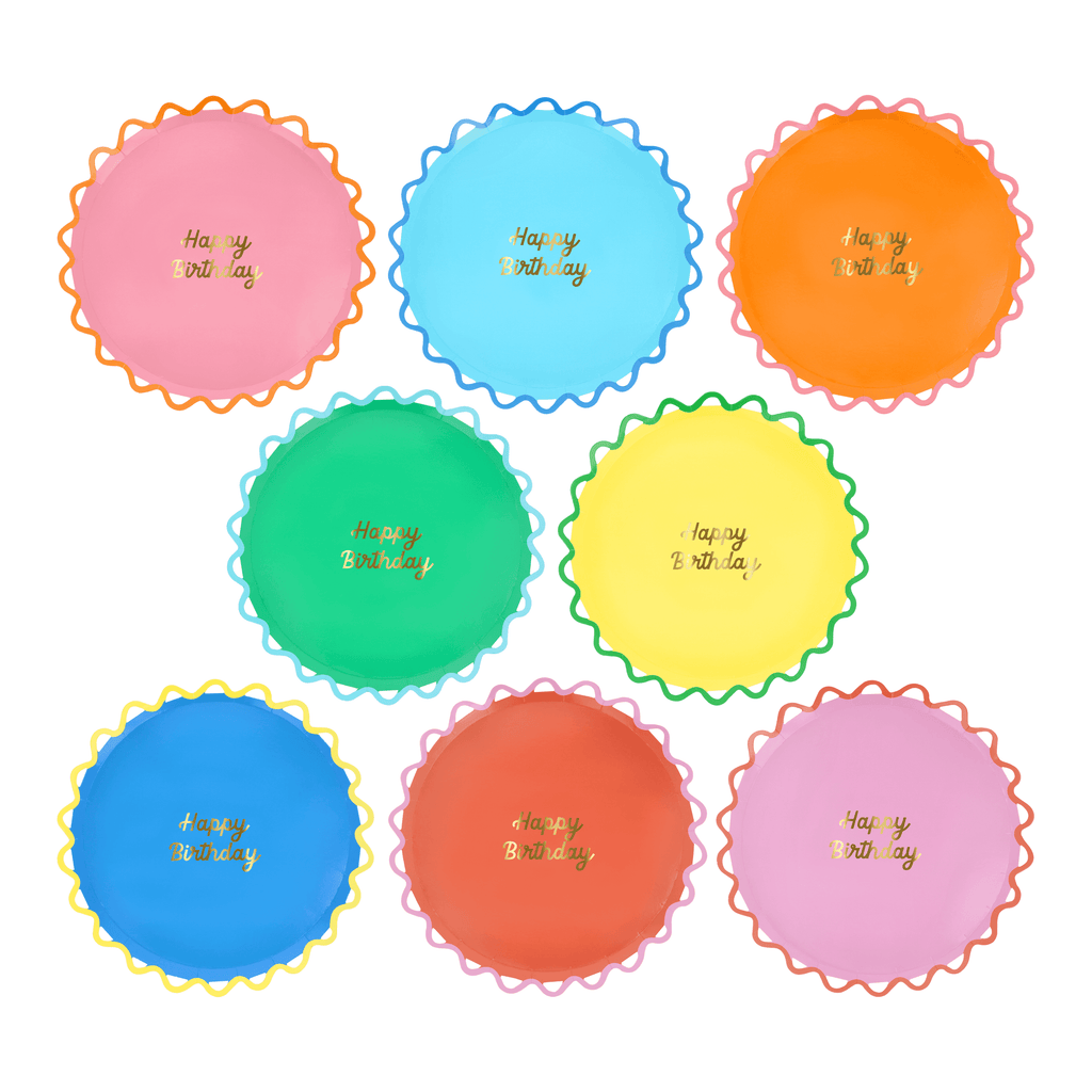 Piatti Dessert Color Pop Happy Birthday (x8)