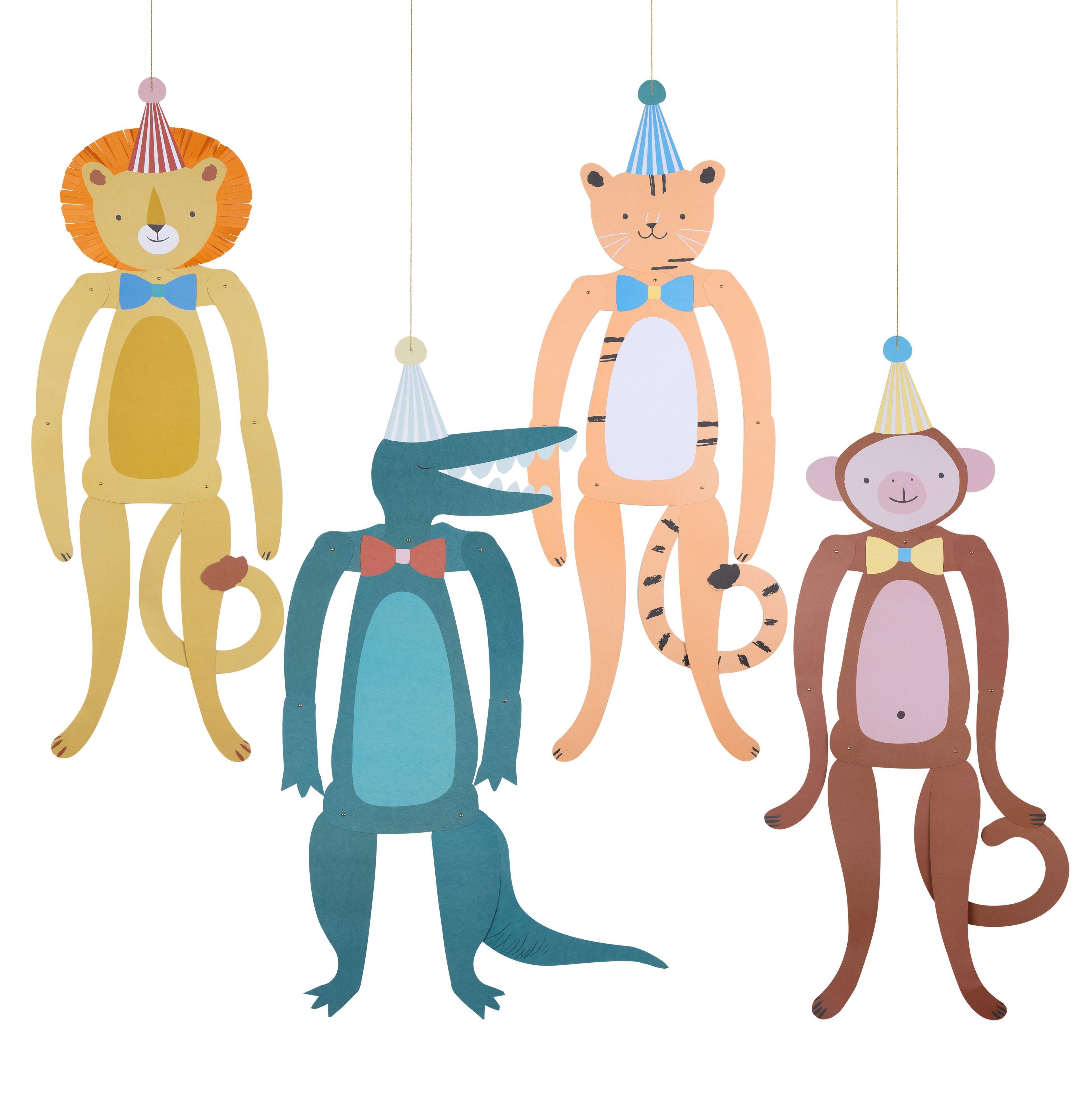 Decorazioni Animal Parade  – Set da 4 decorazioni sospese