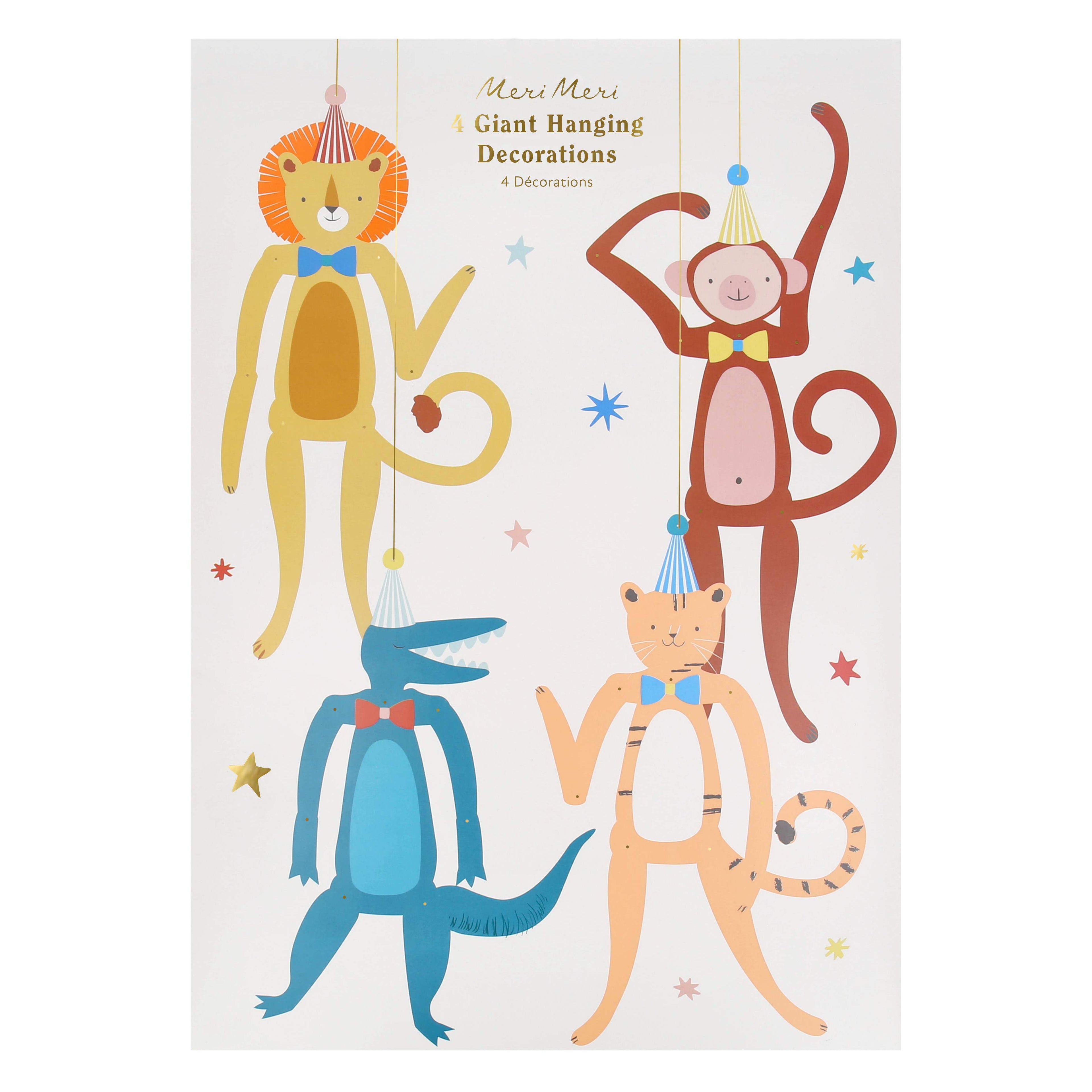 Decorazioni Animal Parade  – Set da 4 decorazioni sospese