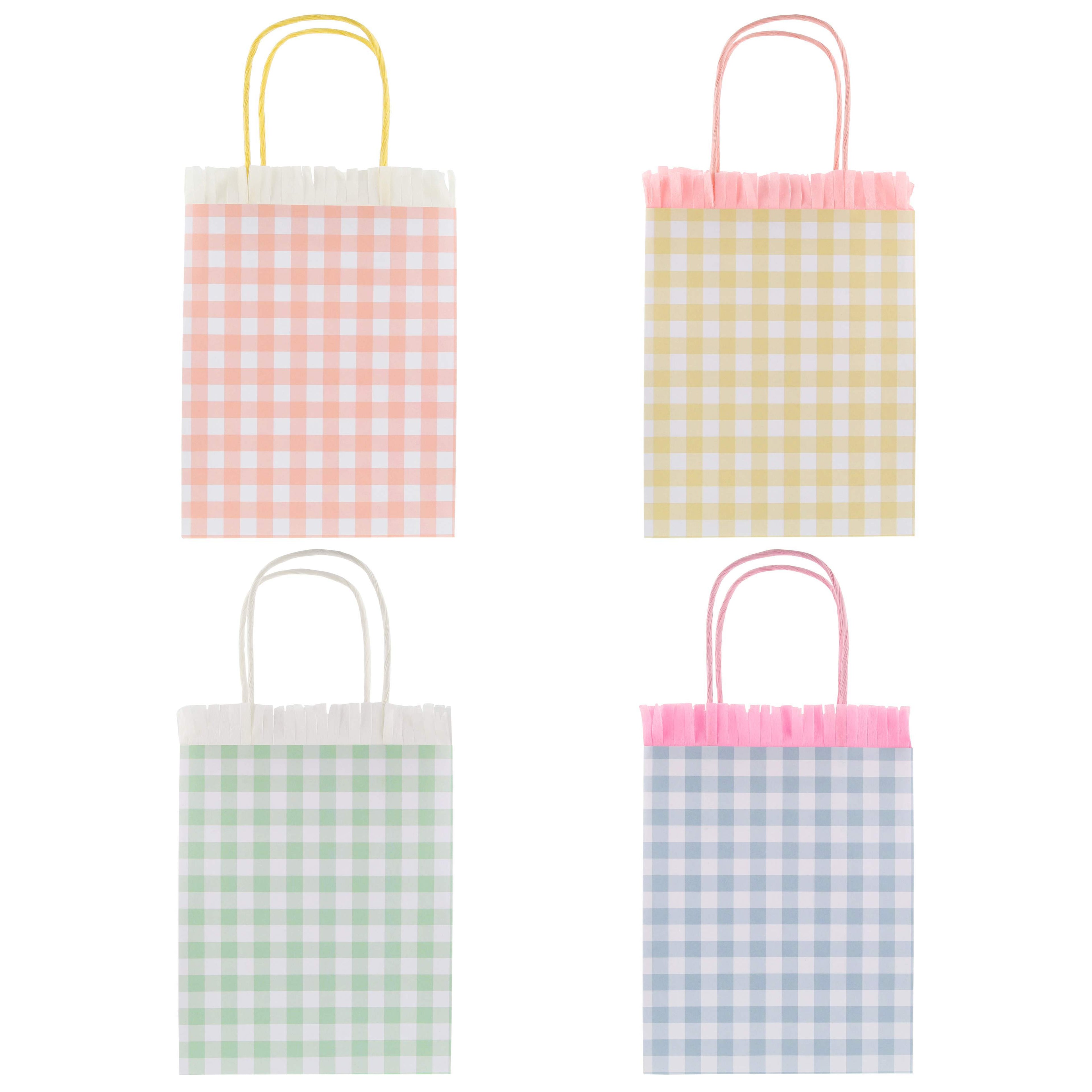 Favour Bag Gingham Pastello con Frange Meri Meri (8 pz)