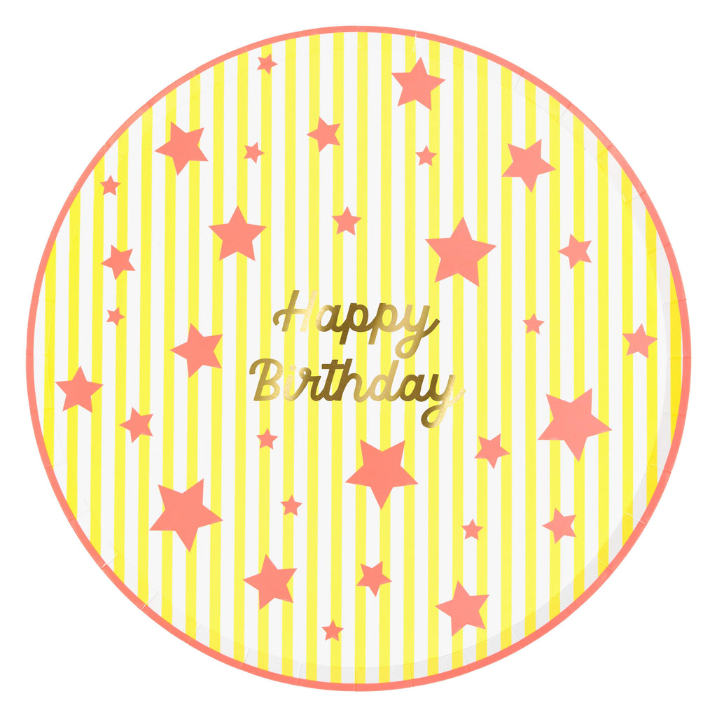 Piatti Grandi Bright Star Happy Birthday Meri Meri (8 pz)