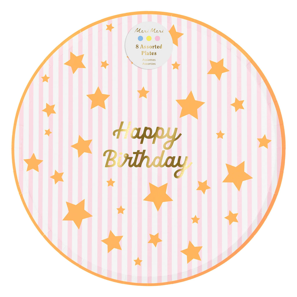 Piatti Grandi Bright Star Happy Birthday Meri Meri (8 pz)