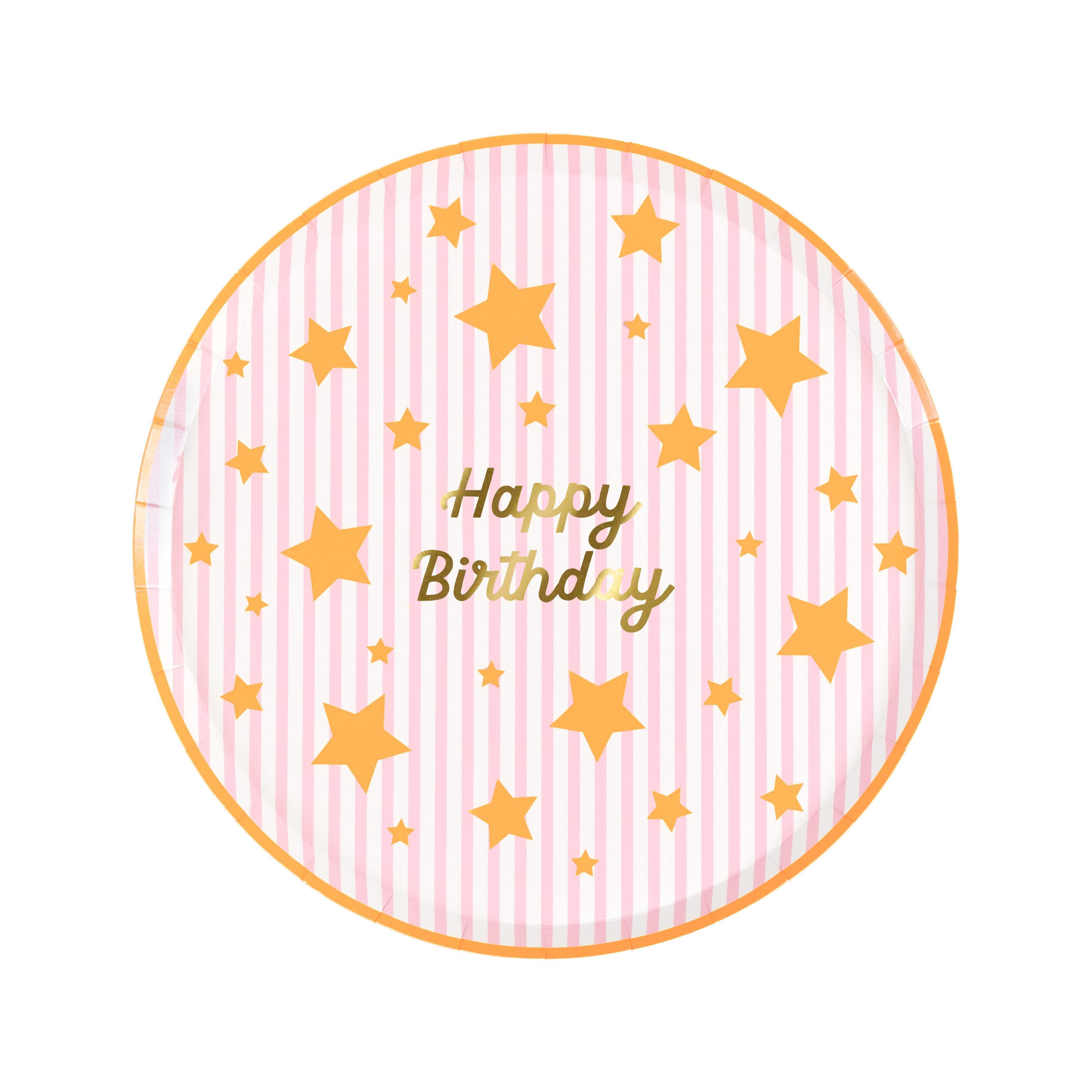 Piatti Dessert Bright Star Happy Birthday Meri Meri (8 pz)