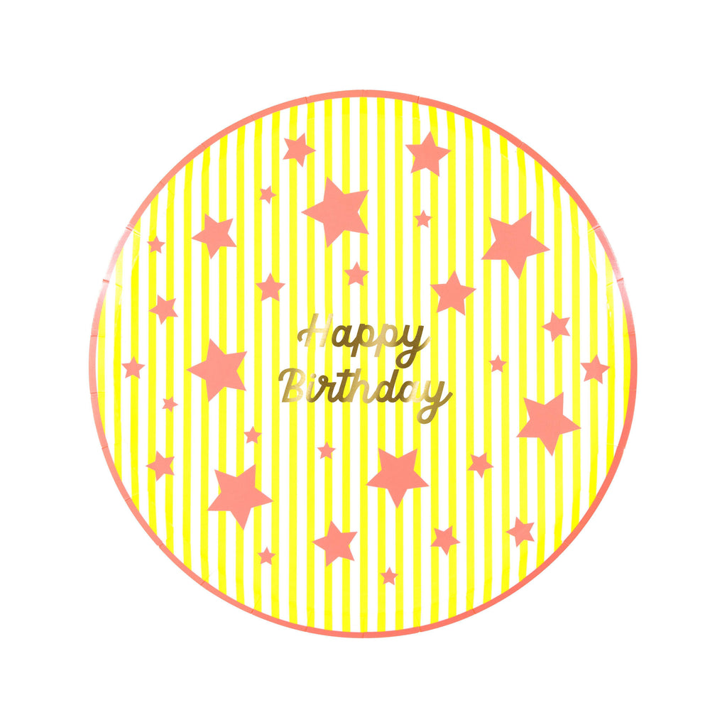Piatti Dessert Bright Star Happy Birthday Meri Meri (8 pz)