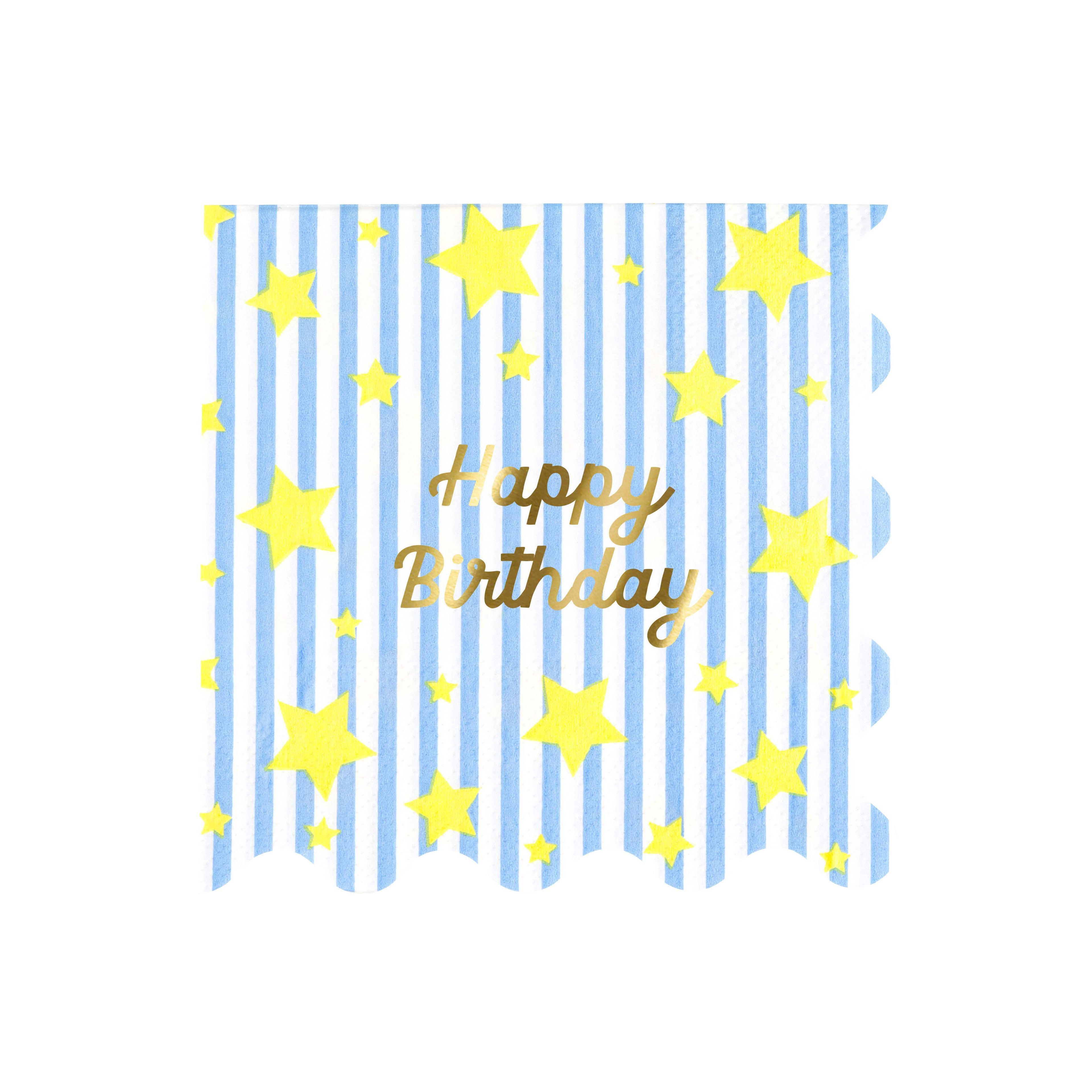 Tovaglioli Grandi Bright Star Happy Birthday Meri Meri (16 pz)