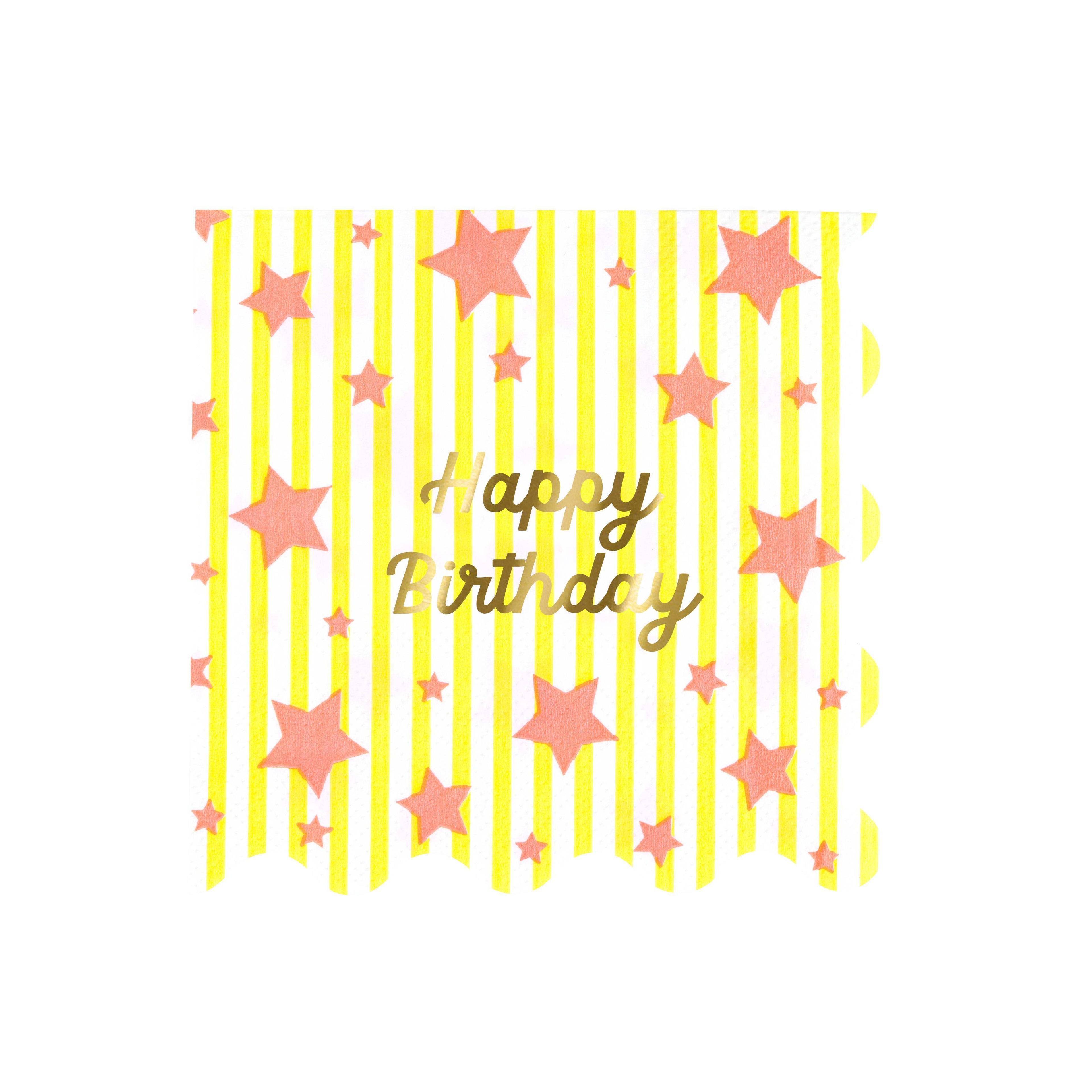 Tovaglioli Grandi Bright Star Happy Birthday Meri Meri (16 pz)