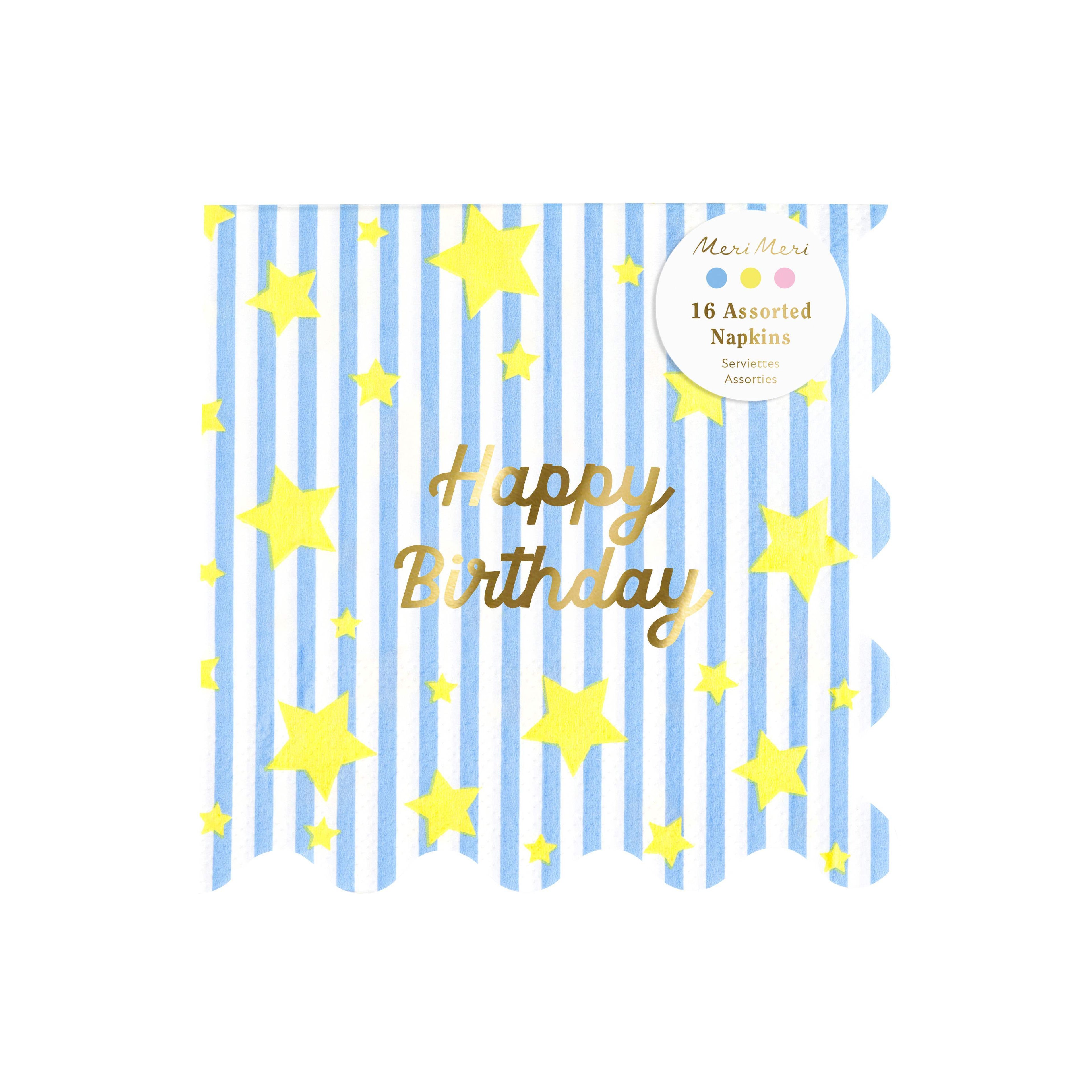 Tovaglioli Grandi Bright Star Happy Birthday Meri Meri (16 pz)