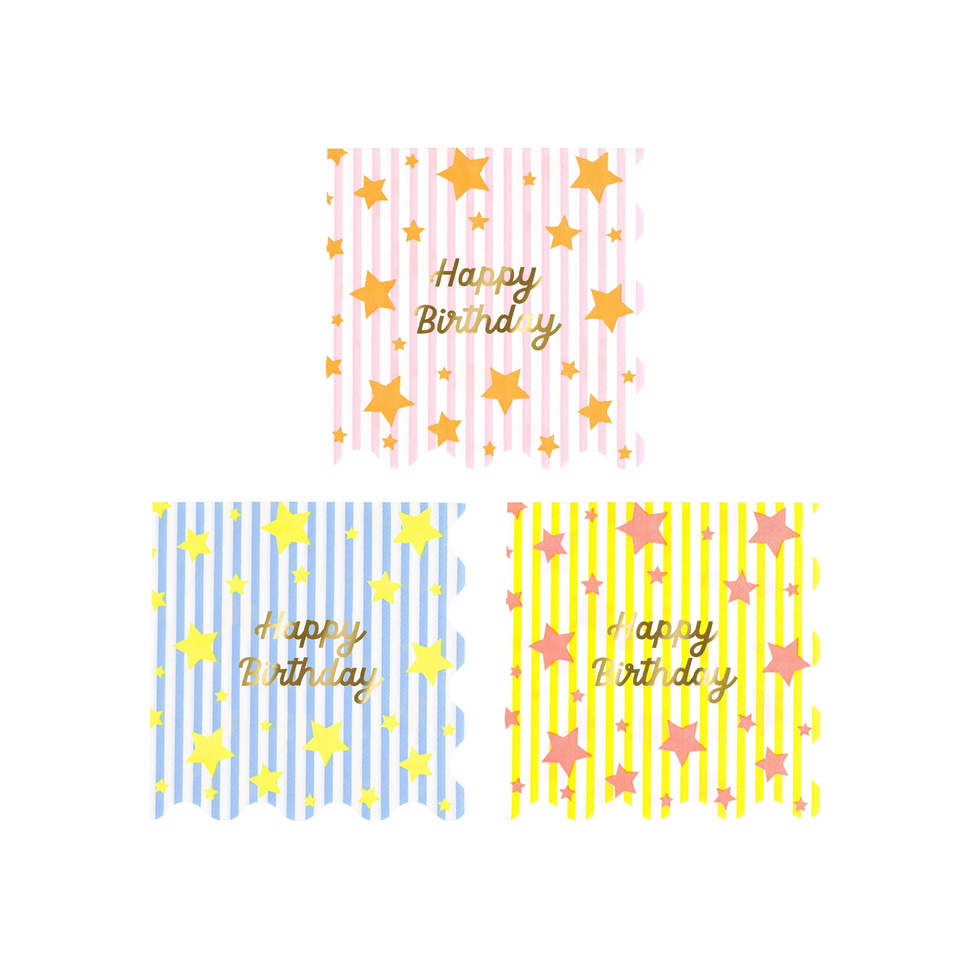 Tovaglioli Piccoli Bright Star Happy Birthday Meri Meri (16 pz)