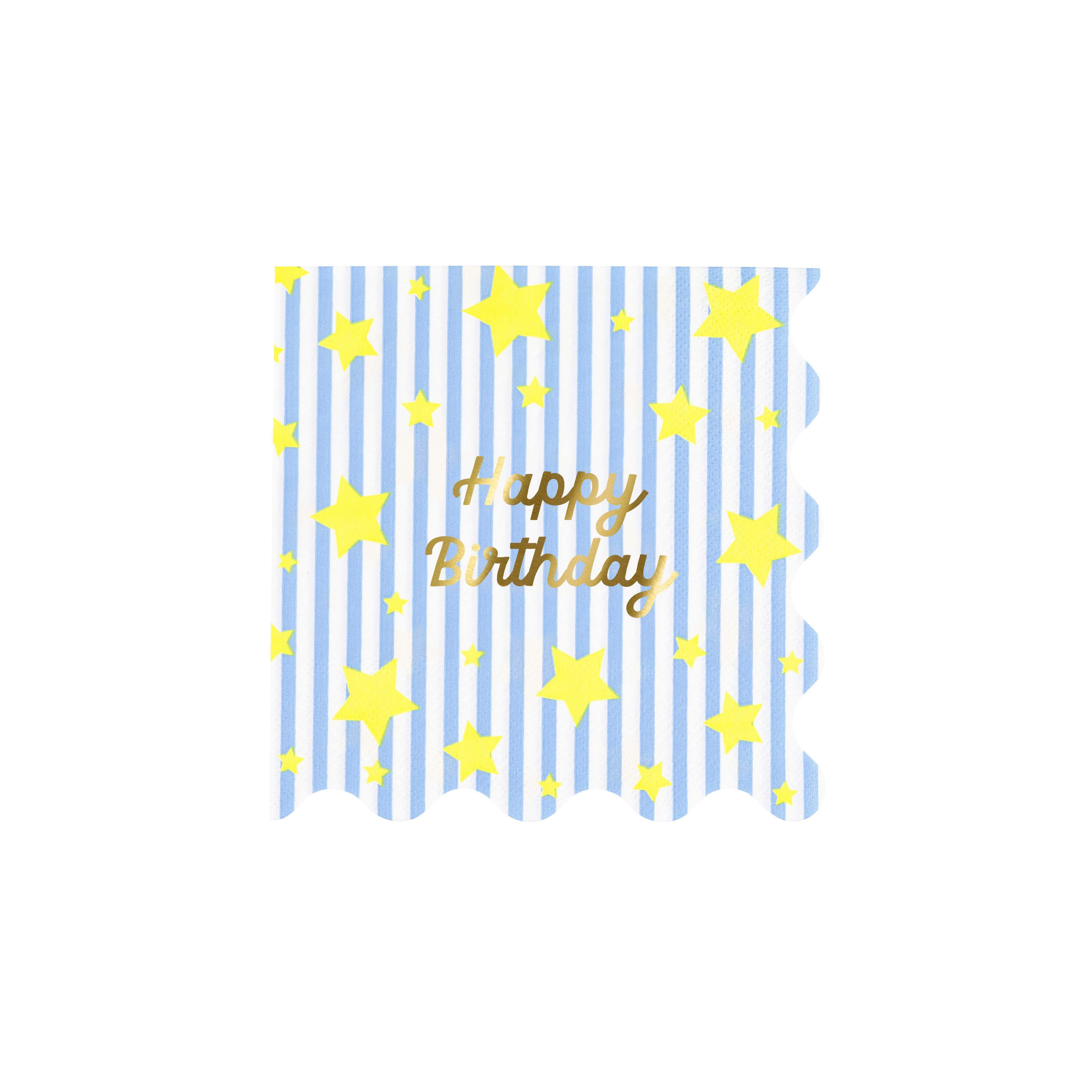 Tovaglioli Piccoli Bright Star Happy Birthday Meri Meri (16 pz)