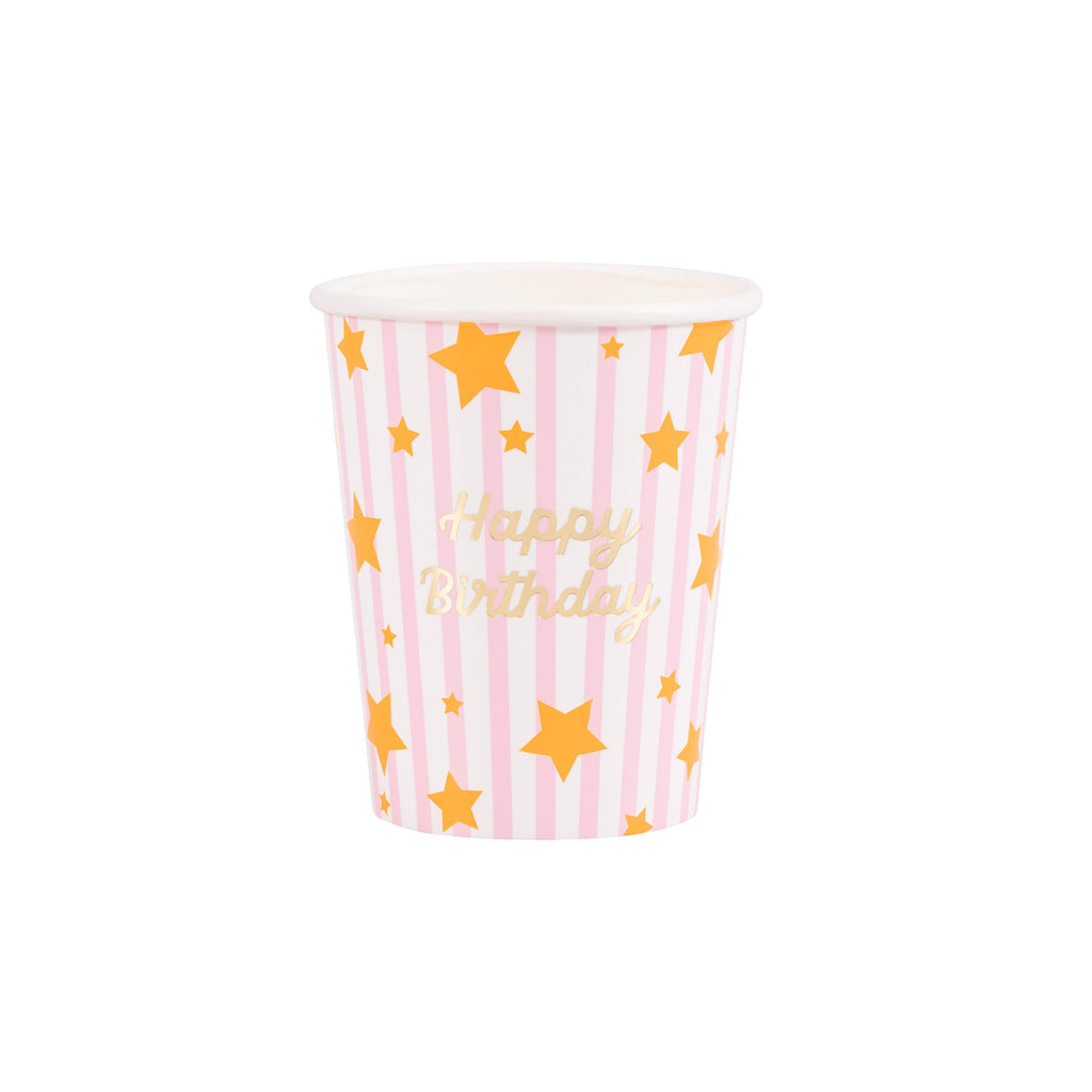 Bicchieri Bright Star Happy Birthday Meri Meri (8 pz)