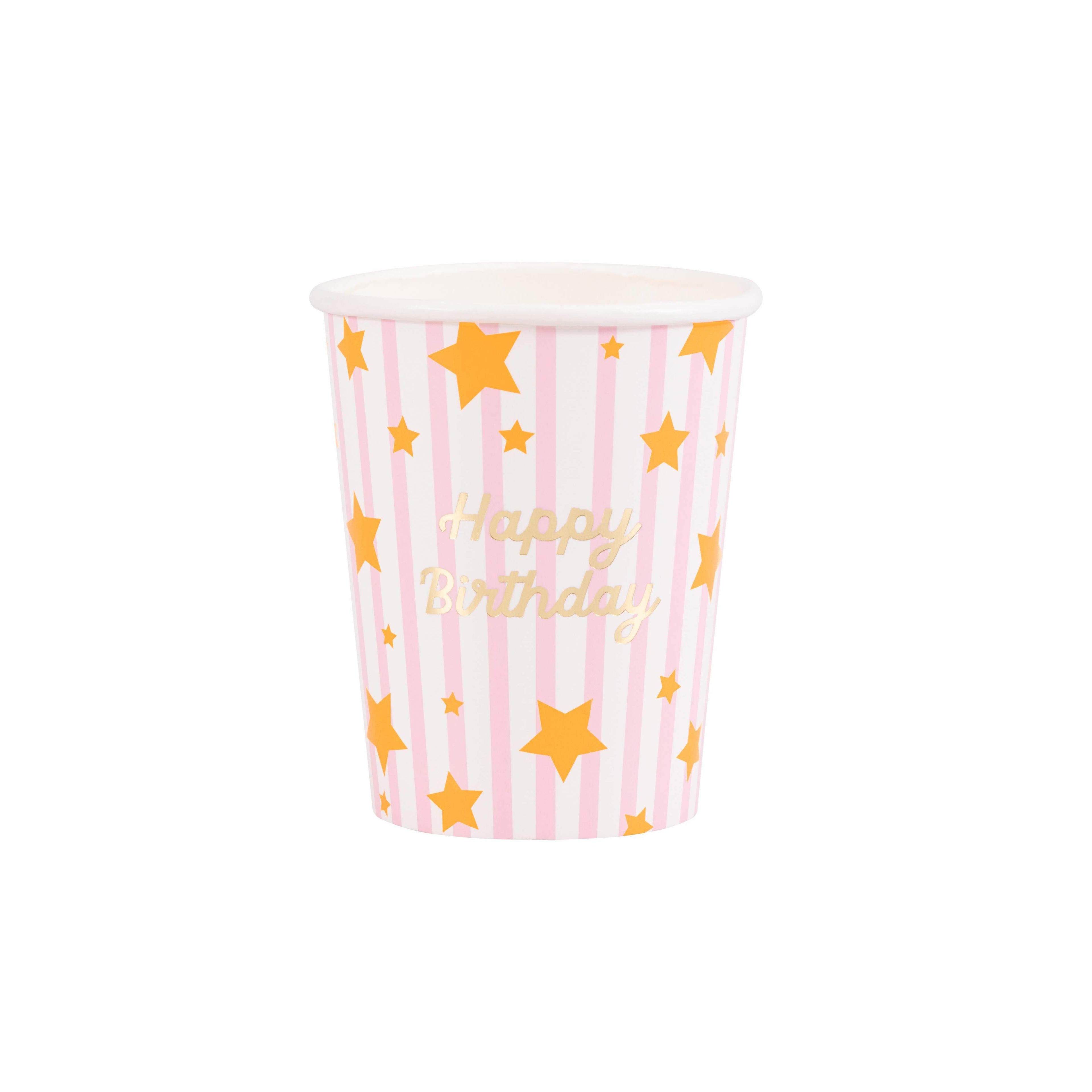 Bicchieri Bright Star Happy Birthday Meri Meri (8 pz)