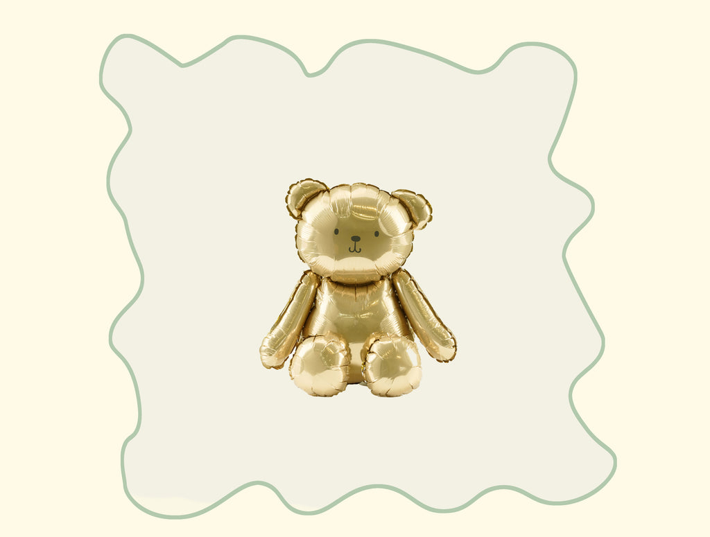 Foil balloon bear gold 38x42cm