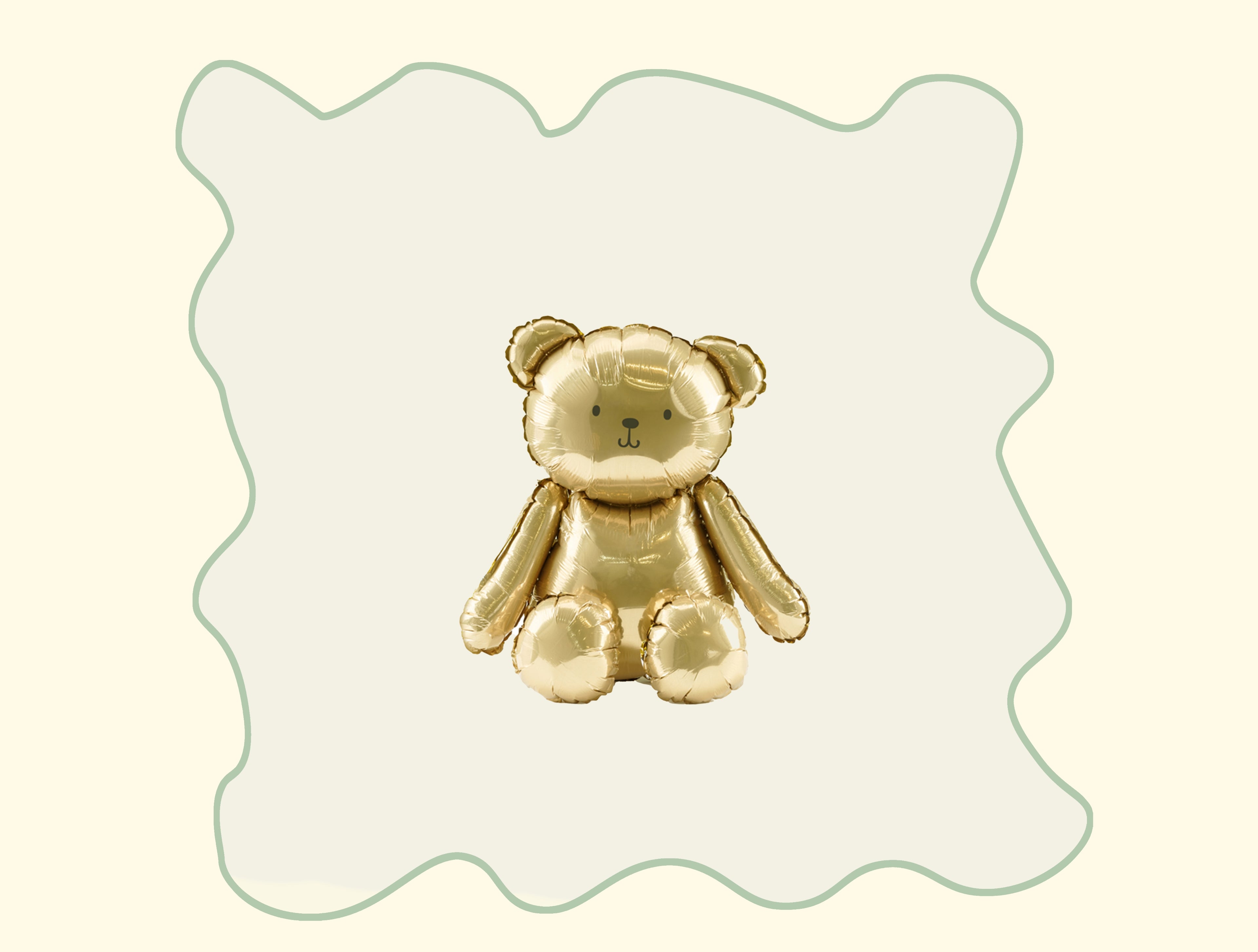 Foil balloon bear gold 38x42cm