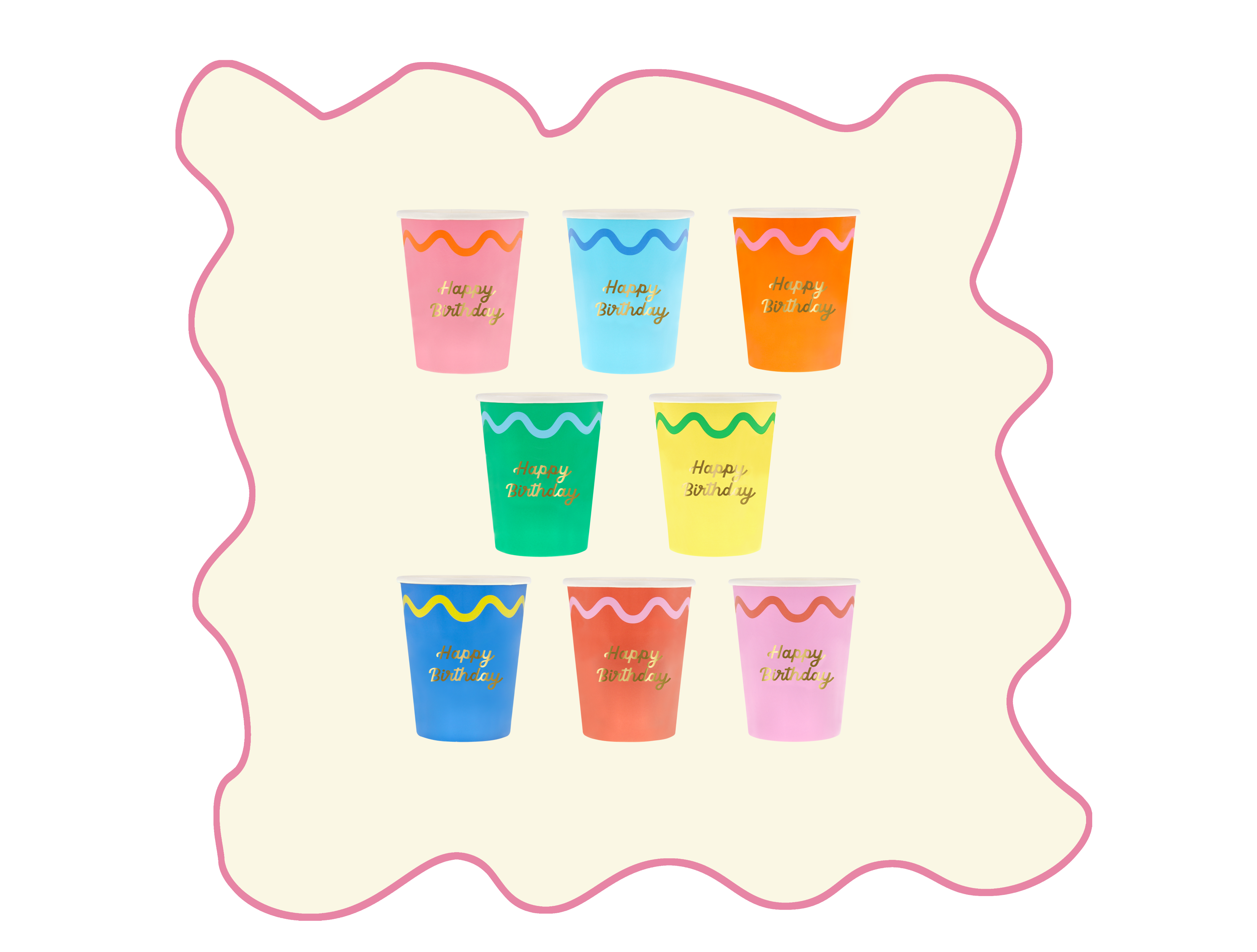 Bicchieri Color Pop Happy Birthday