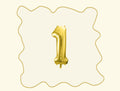 Foil Balloon Number "72cm", Light Gold