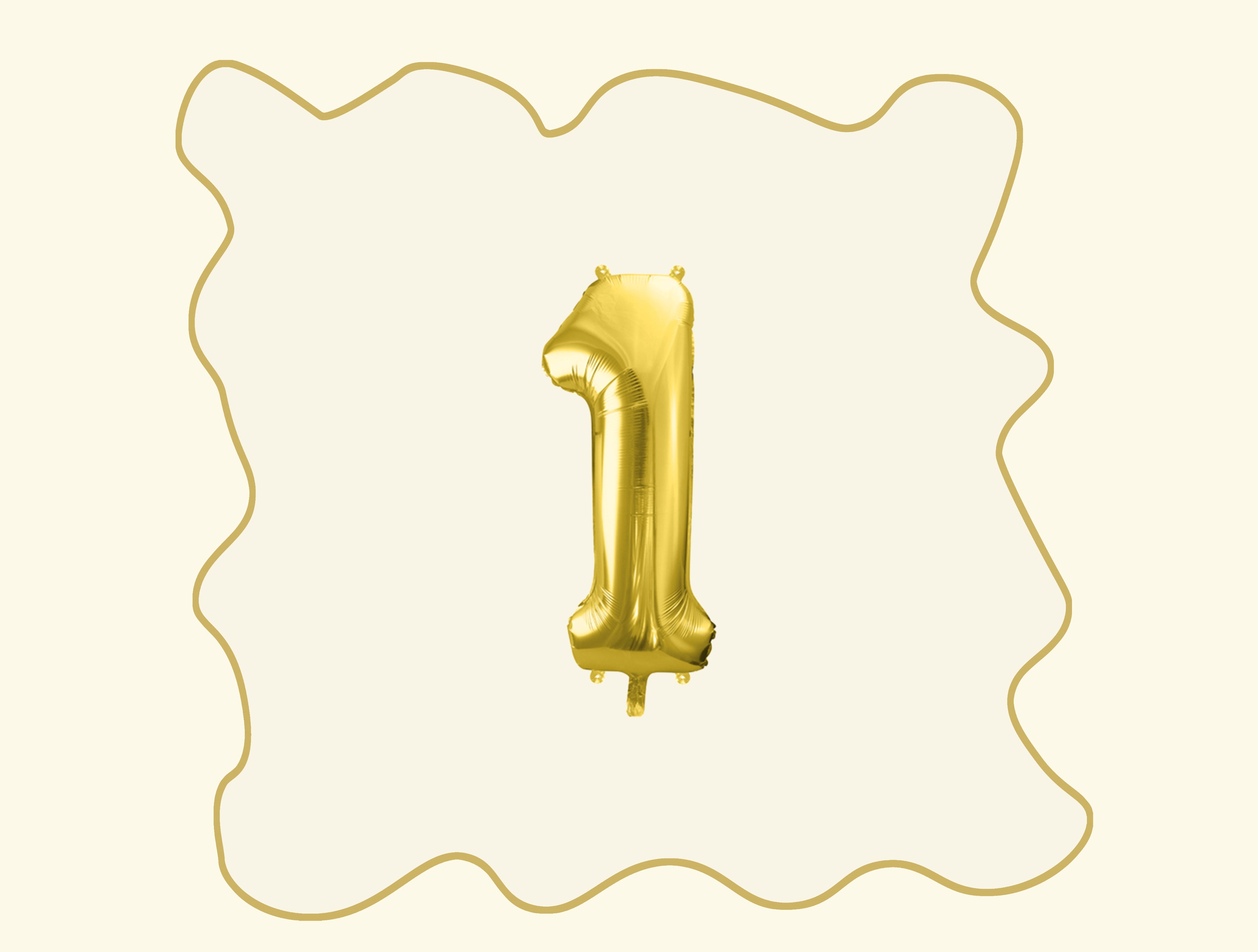 Foil Balloon Number "72cm", Light Gold