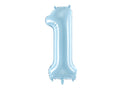 Palloncino foil Numero "86cm", Baby blue