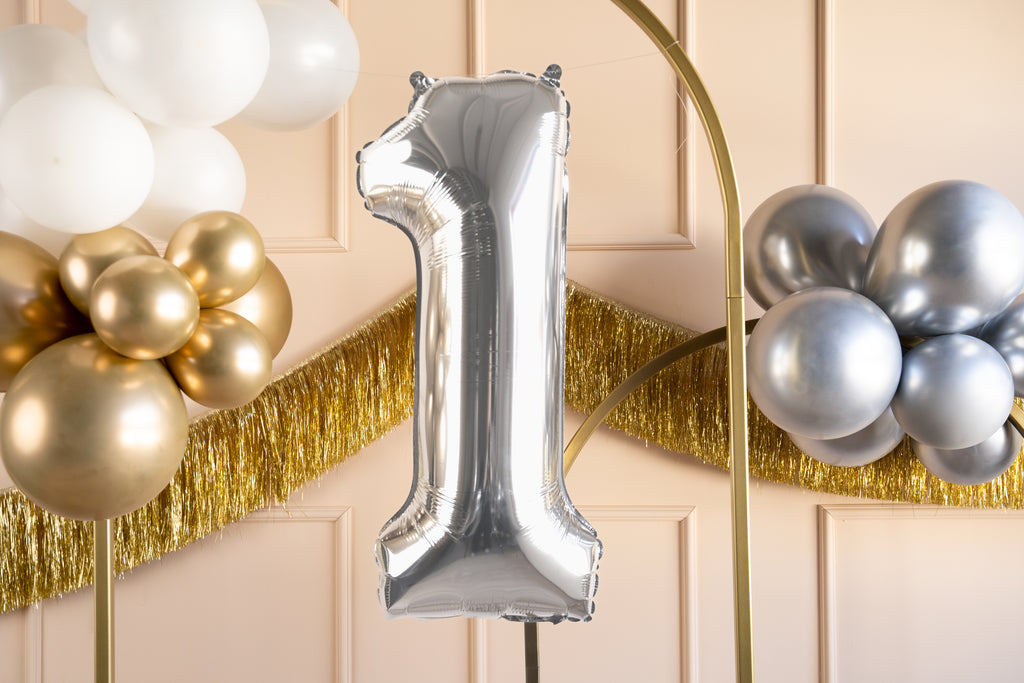 Palloncino foil Numero "72cm", Silver