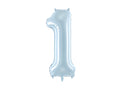 Palloncino foil Numero "72cm", Baby Blue