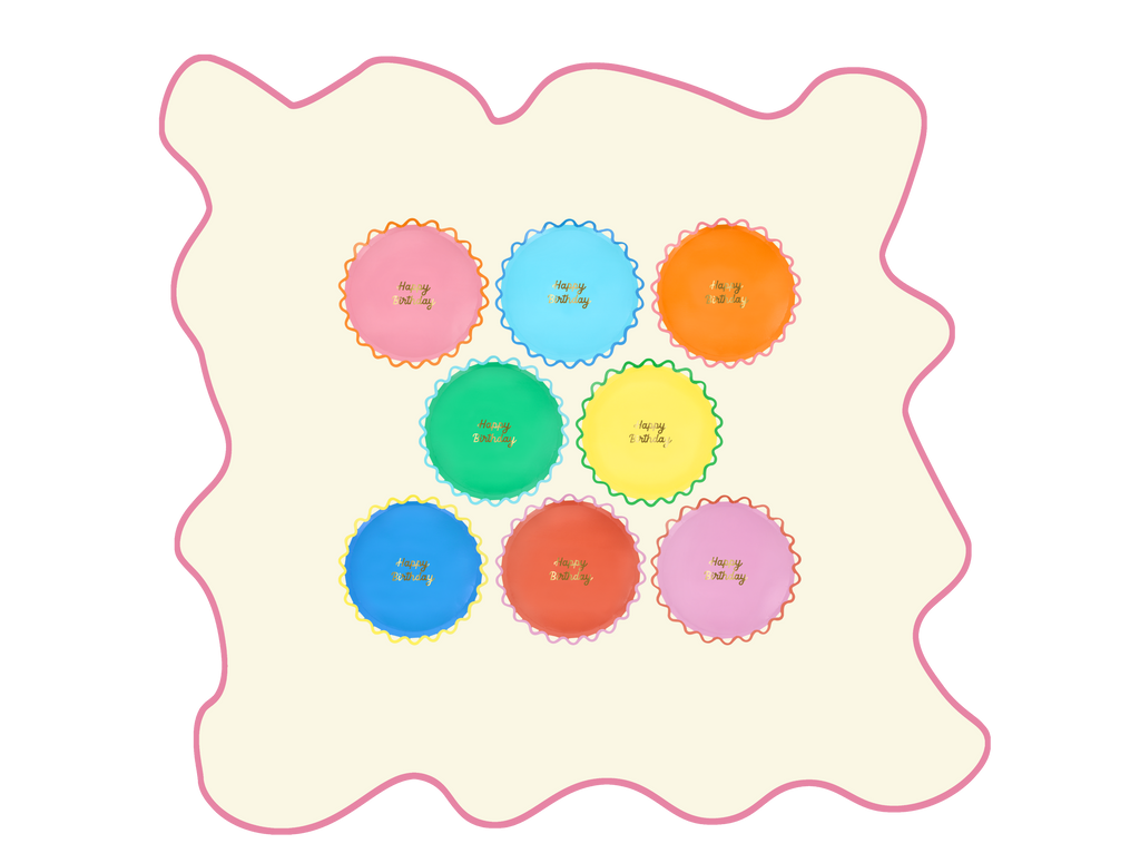 Piatti Dessert Color Pop Happy Birthday