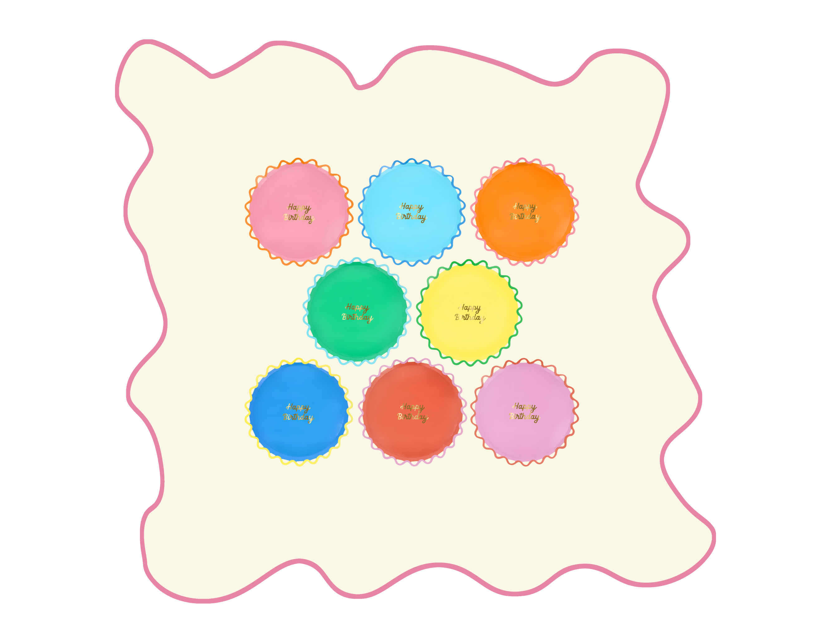 Piatti Dessert Color Pop Happy Birthday