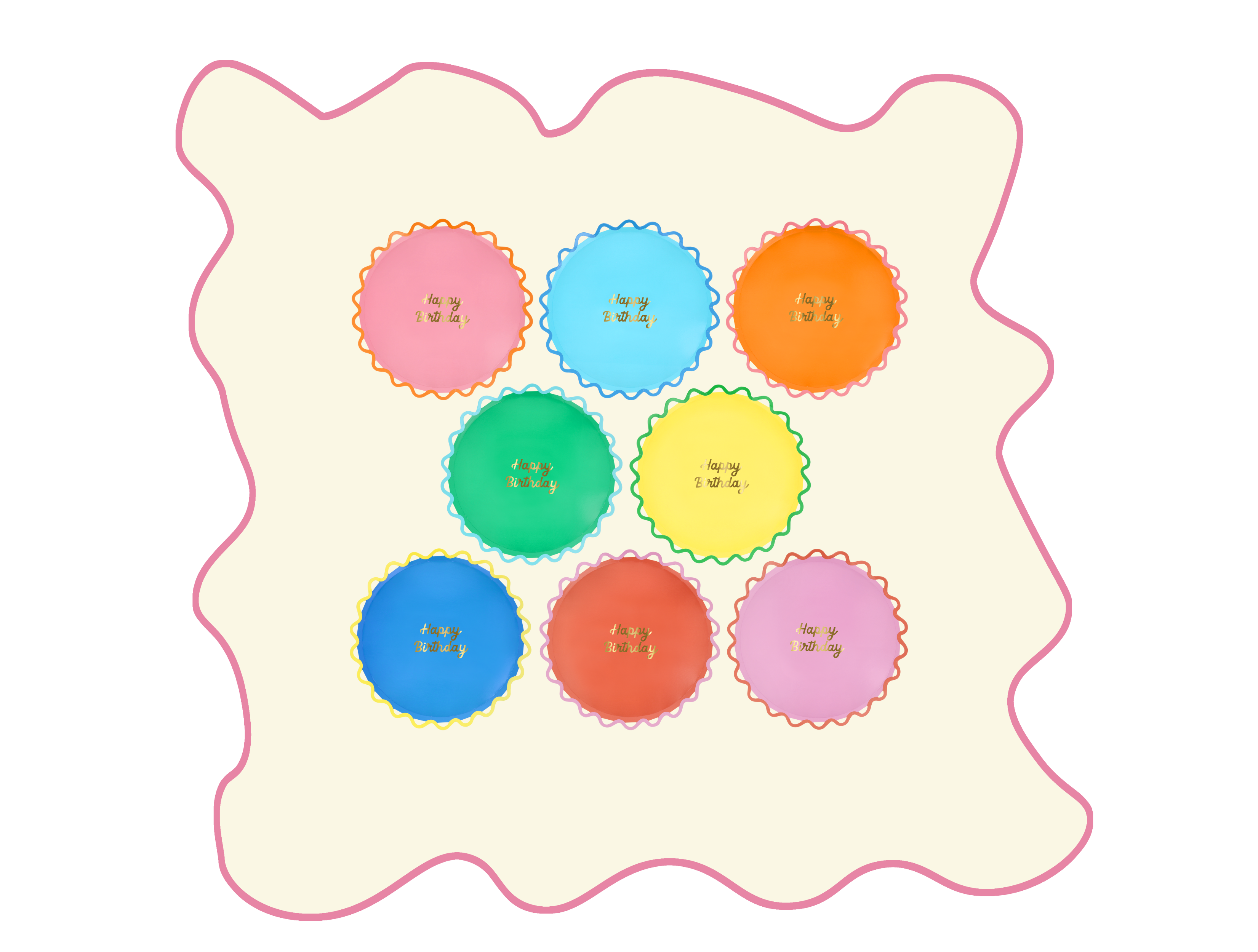 Piatti Portata Color Pop Happy Birthday