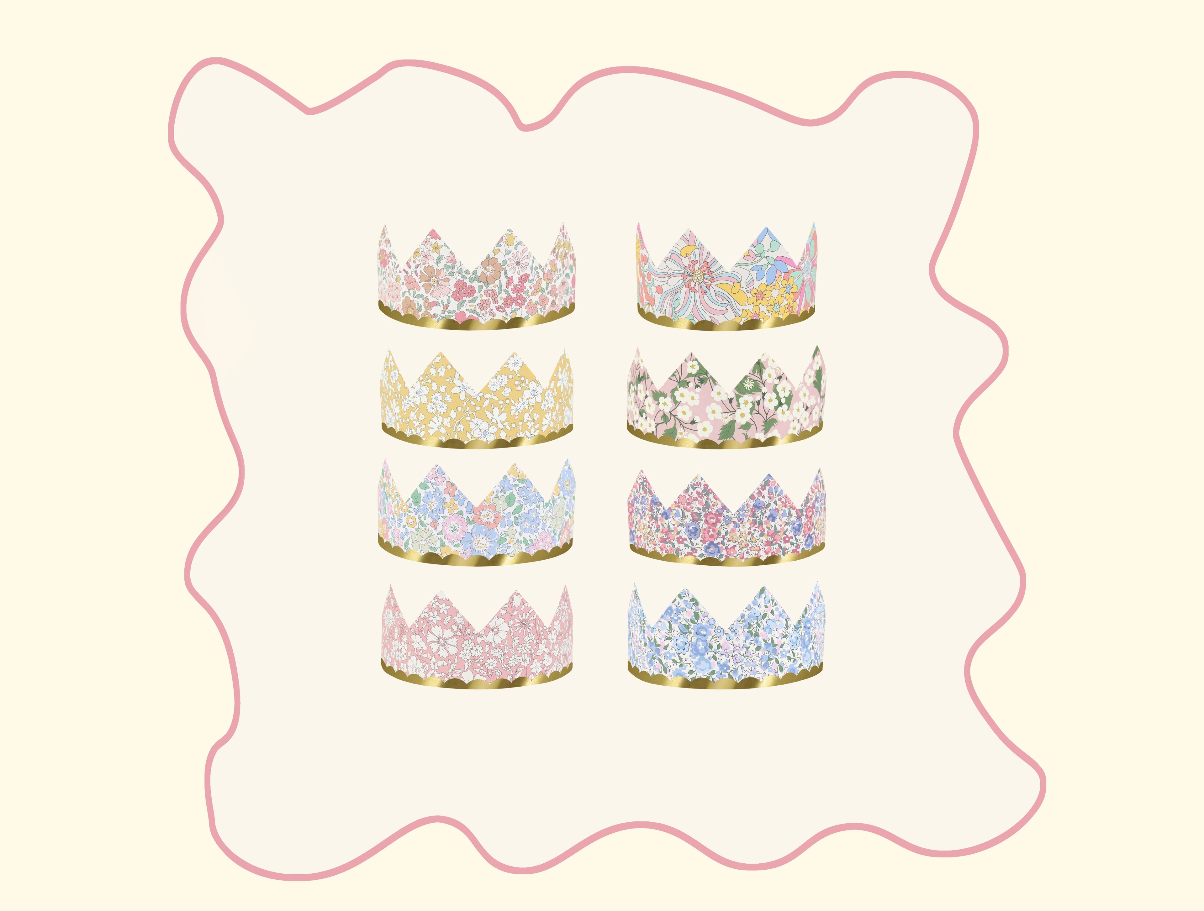 Meri Meri x Liberty Party Crowns (x8)
