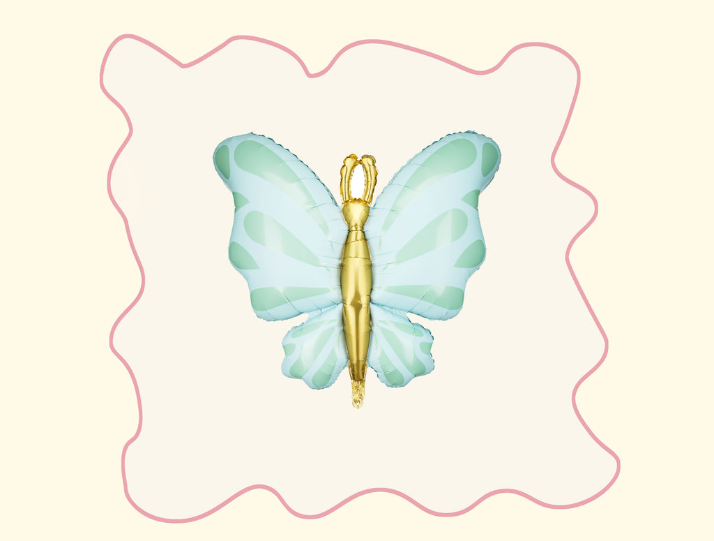 Foil Balloon Butterfly, 69x69 cm, mint