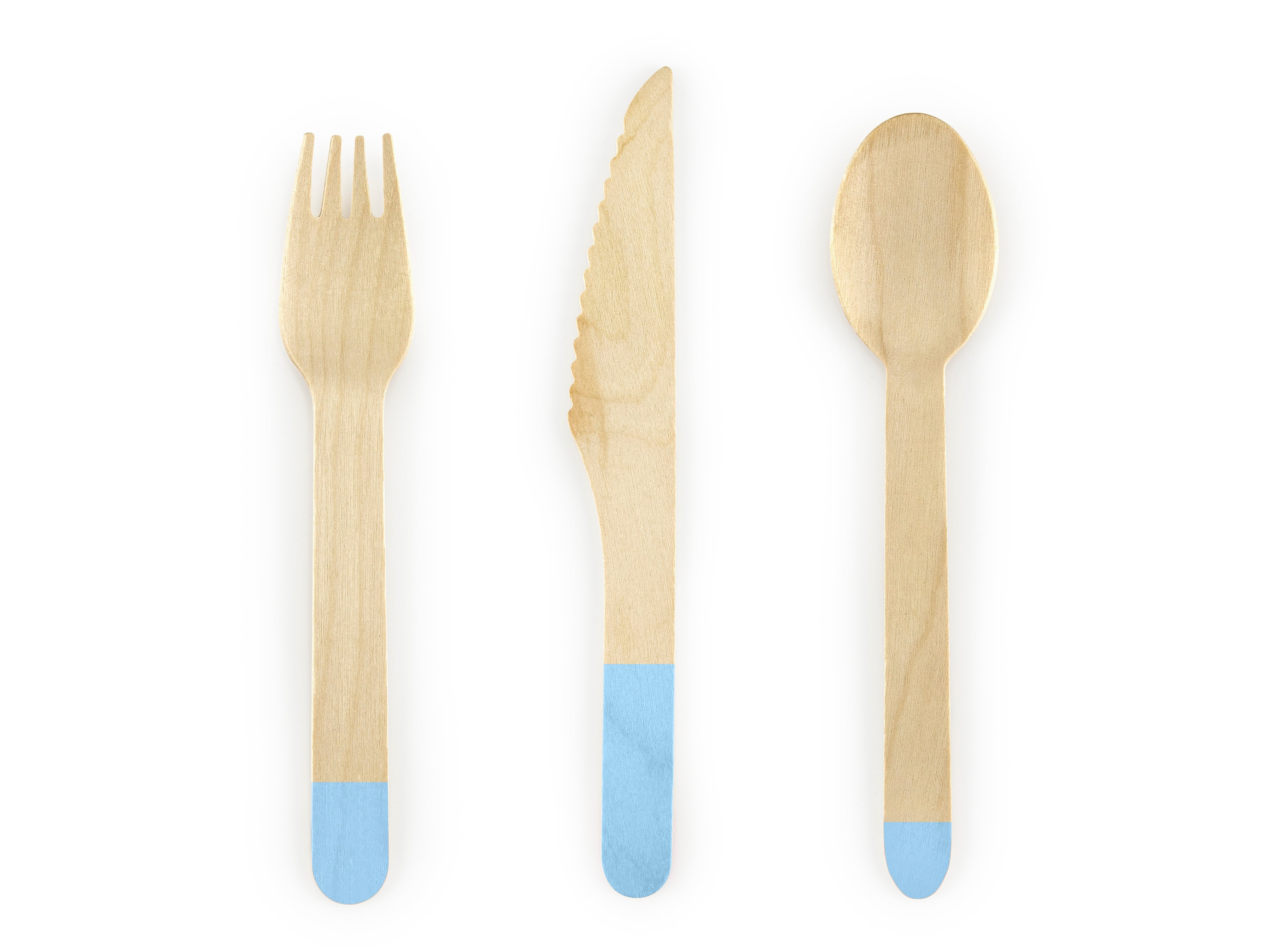 Posate in Legno Azzurro (18 pezzi)